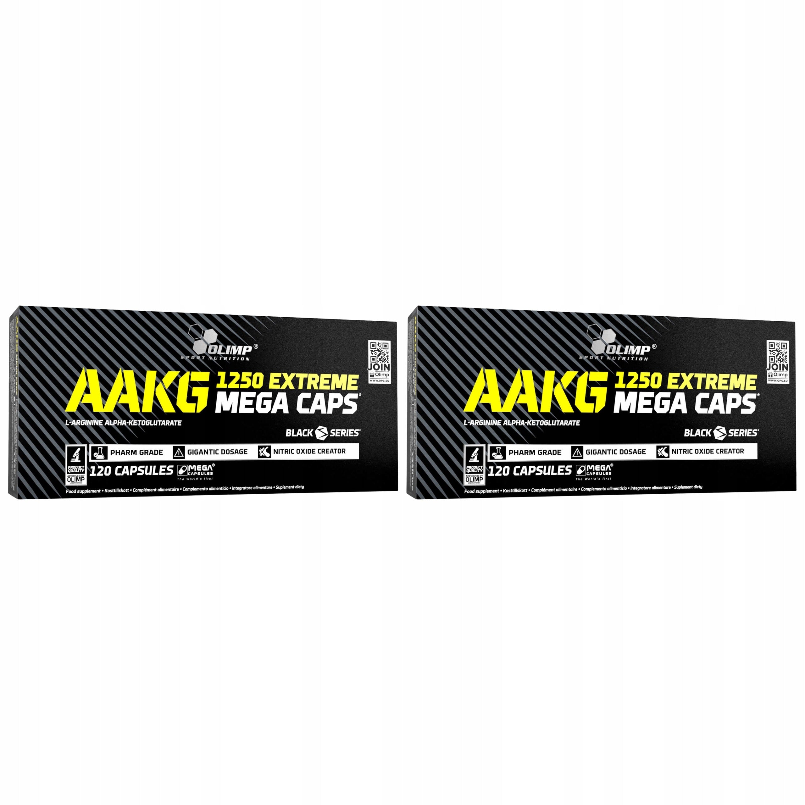 2x AAKG 1250 Extreme Mega Caps Arginine Nitric Oxide NO 120 kaps Olimp