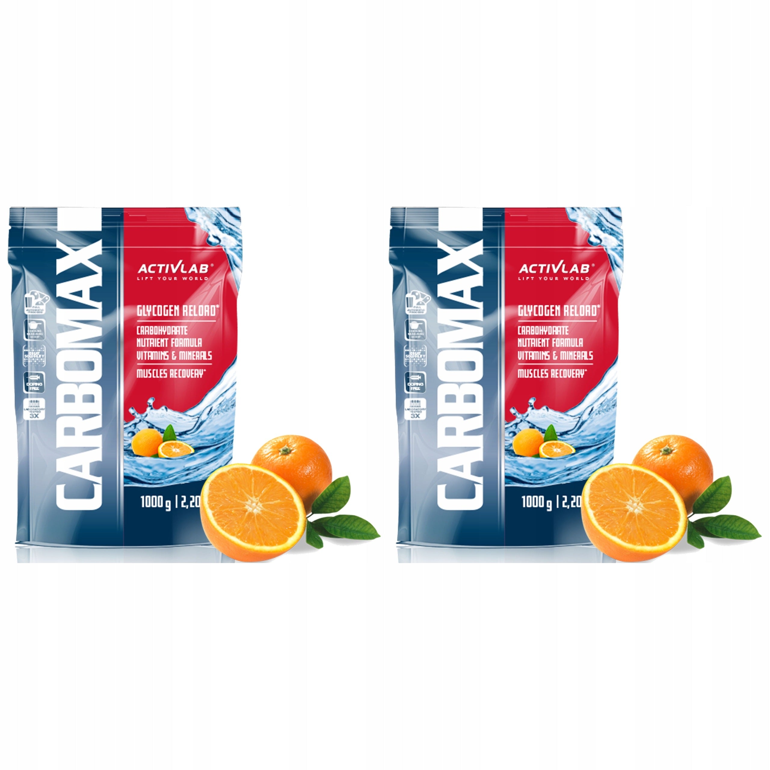 2x ACTIVLAB Carbo Max 1000g Carbohydrates Energy Fast Regeneration Training