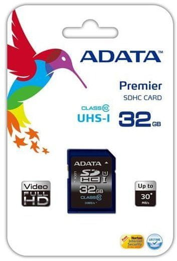 2x ADATA Premier 32 GB SDHC Class 10 Memory Card