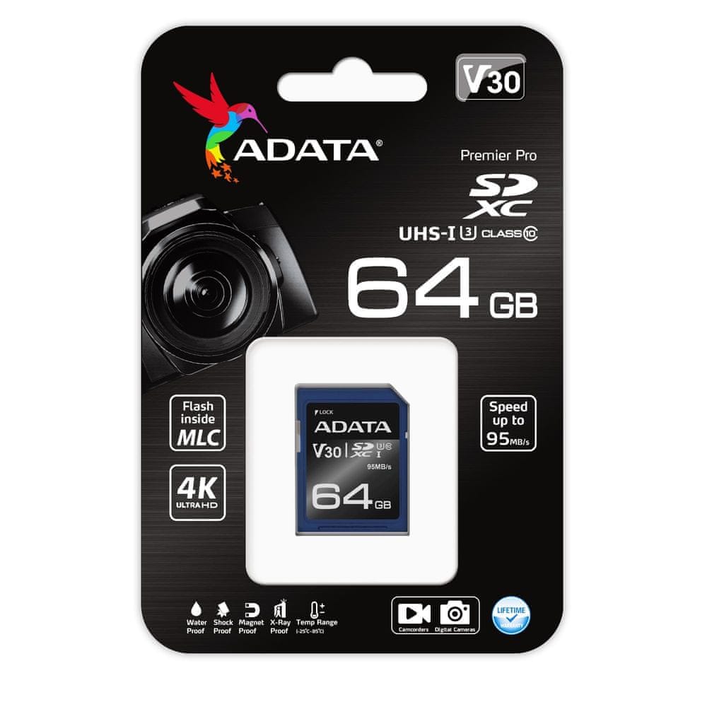 2x ADATA Premier Pro | Flash Memory Card | 64 GB | SDXC UHS Memory Card Manufacturer Adata