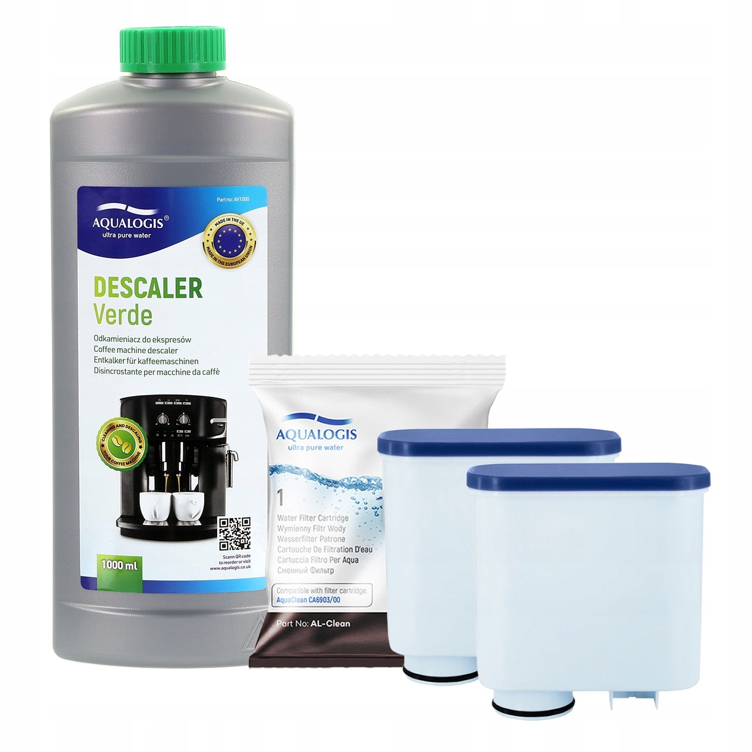 2x AL-Clean Filter Replacement for Philips LatteGo Maker, Descaler 1Liter Packaging status original