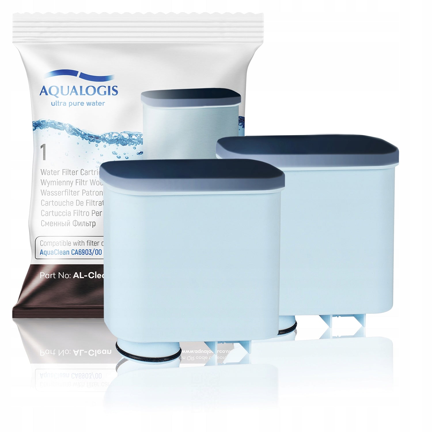 2x AL-Clean Filter for Philips Saeco Maker + Descaler 1L + Tablets Packaging status original