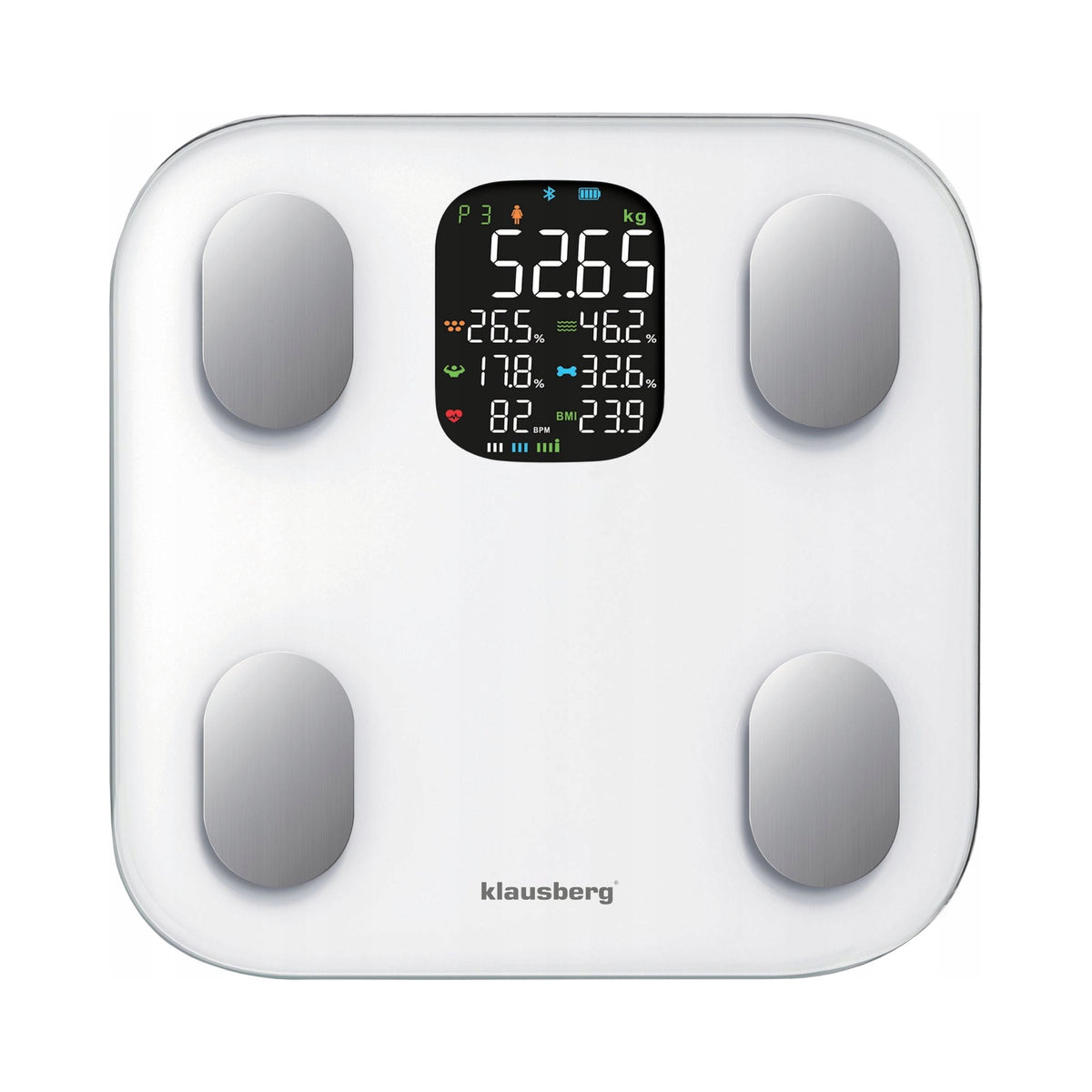2x ANALYTICAL BATHROOM SCALE SMART IOS ANDROID KLAUSBERG KB-7855