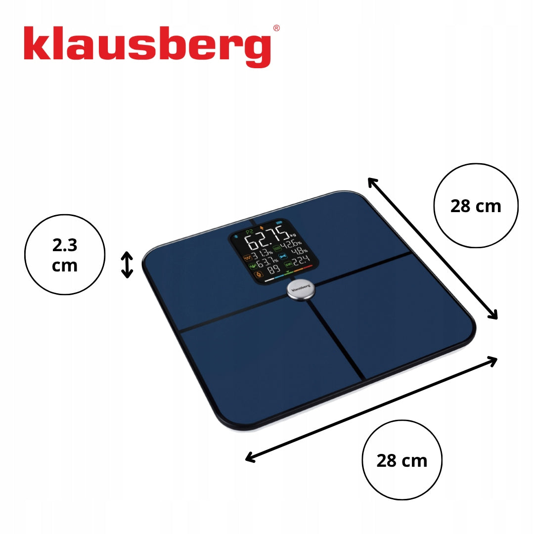 2x ANALYTICAL BATHROOM SCALE SMART IOS ANDROID KLAUSBERG KB-7940 Kind electronic