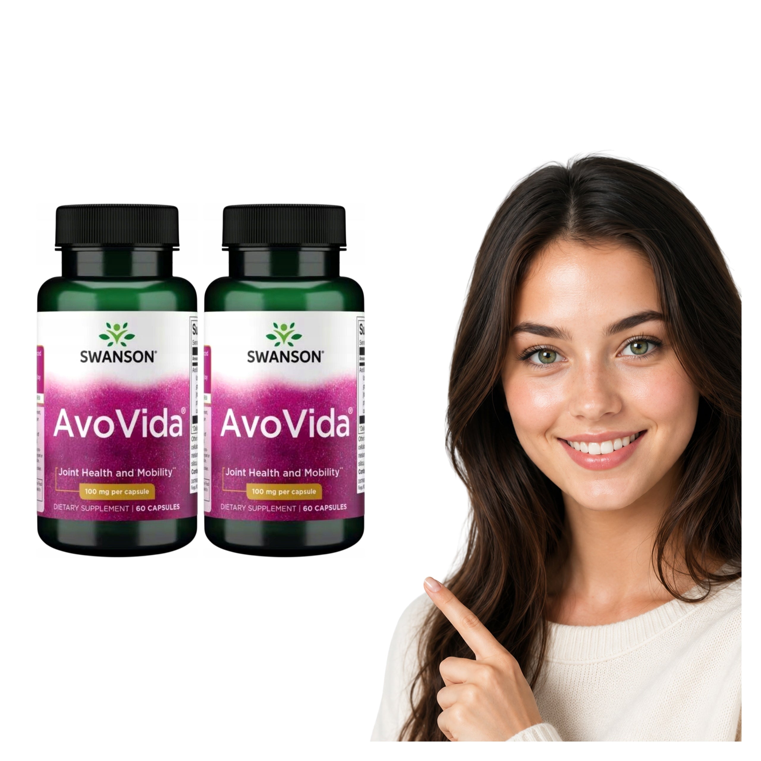 2x ASU CAPSULES SWANSON AvoVida 100 mg Avocado Extract Soya 60 kaps.