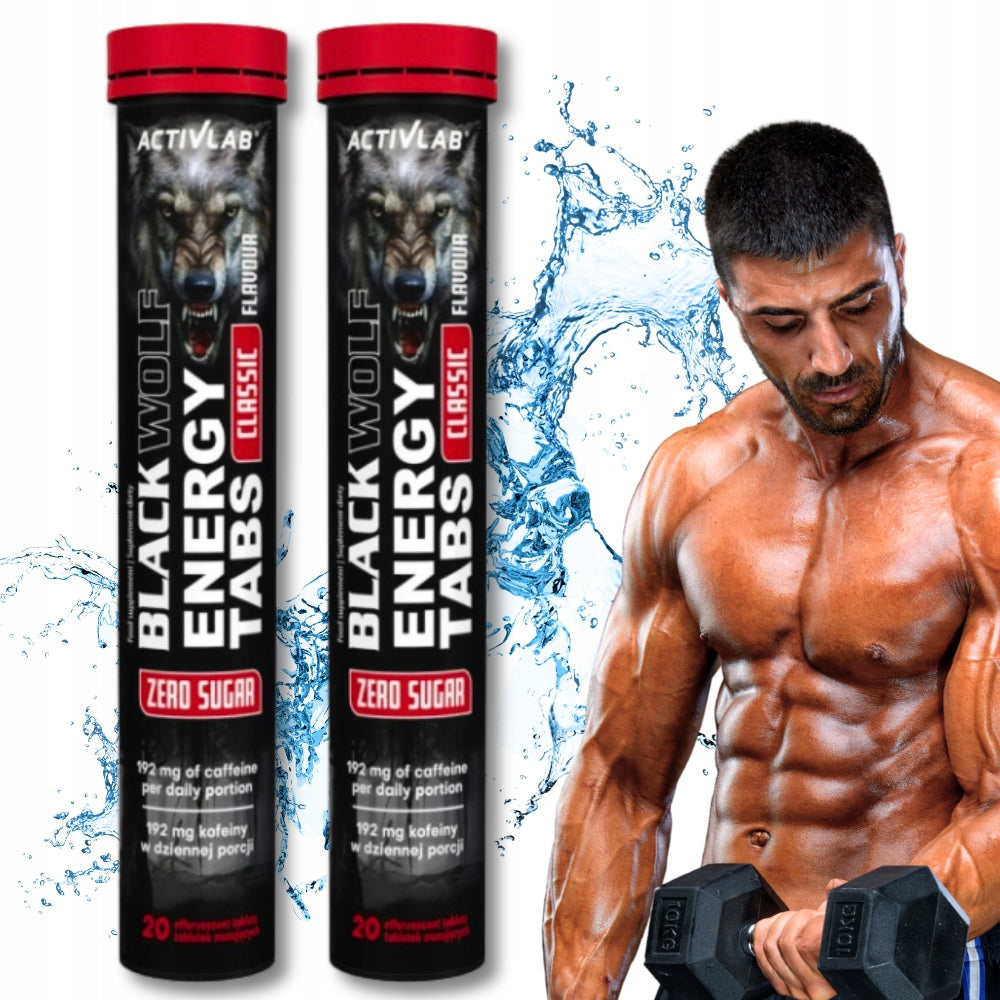 2x ActivLab BLACK WOLF ENERGY TABS 20tab pre-workout taste CLASSIC