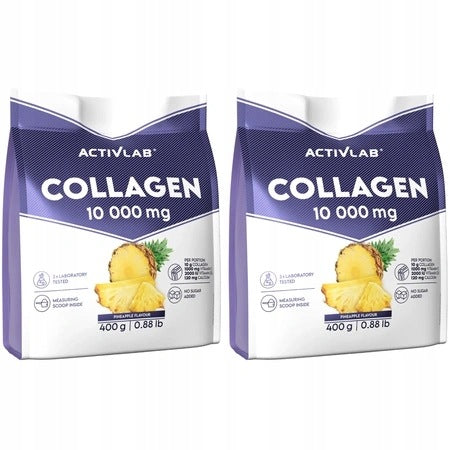 2x Activlab COLLAGEN 10 000 mg Pineapple 400g Vitamin C D3 Joints Bone Hair Packaging status original