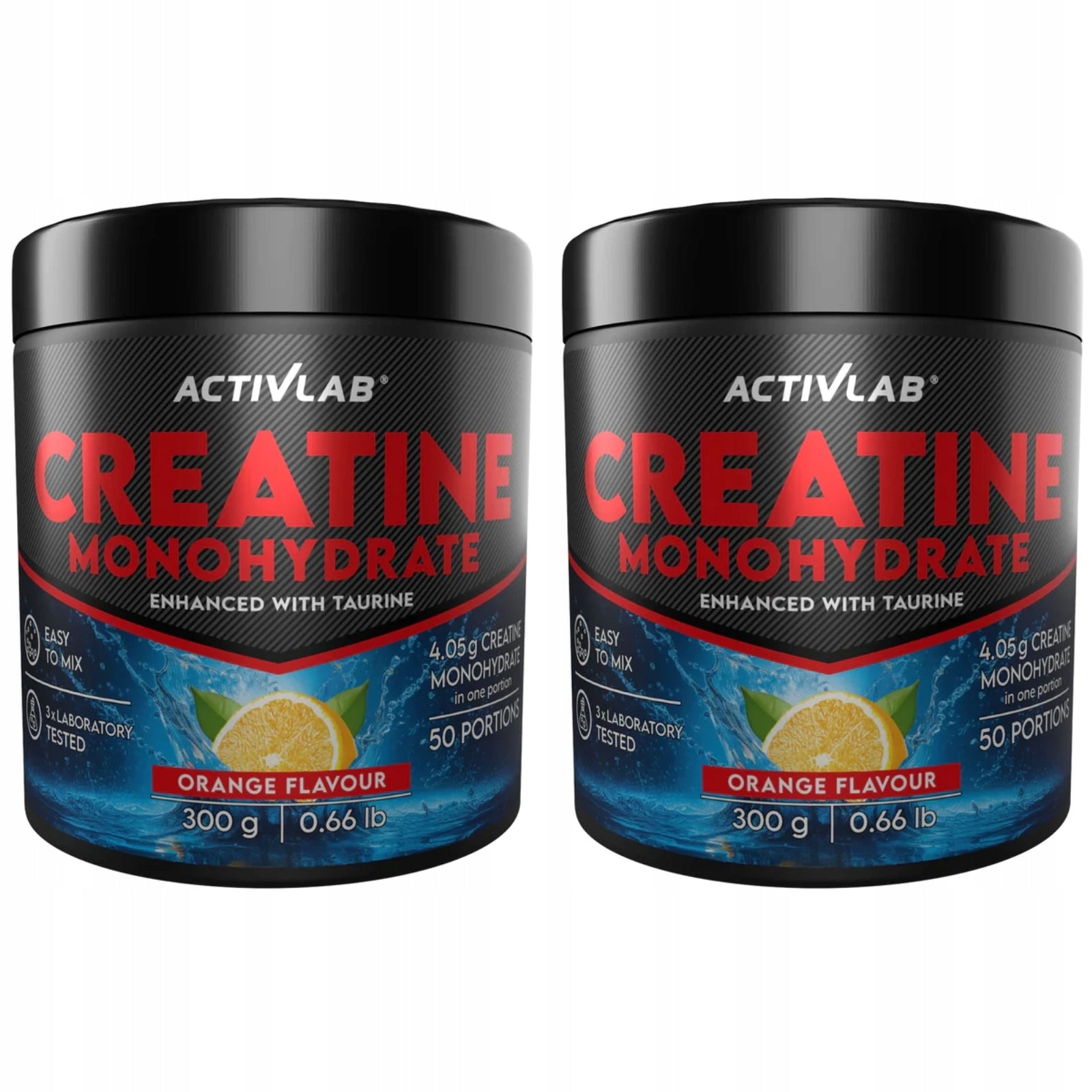 2x Activlab CREATINE MONOHYDRATE TAURINE ORANGE 300g Muscle Regeneration