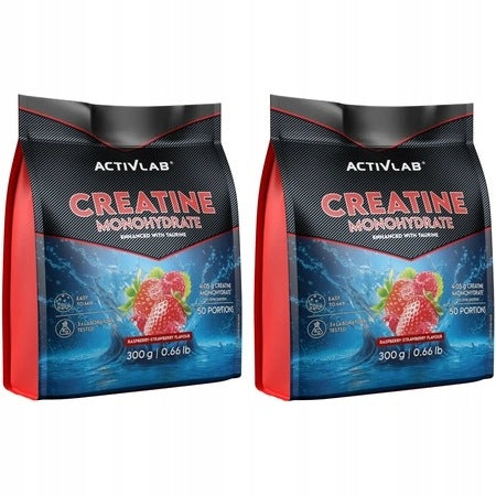 2x Activlab Creatine Monohydrate Taurine Strawberry-Malina 300g Muscle Strength Packaging status original
