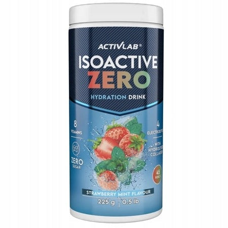 2x Activlab Isoactive ZERO Electrolytes Without Sugar Flavour Strawberry-Mint 225g Brand Activlab
