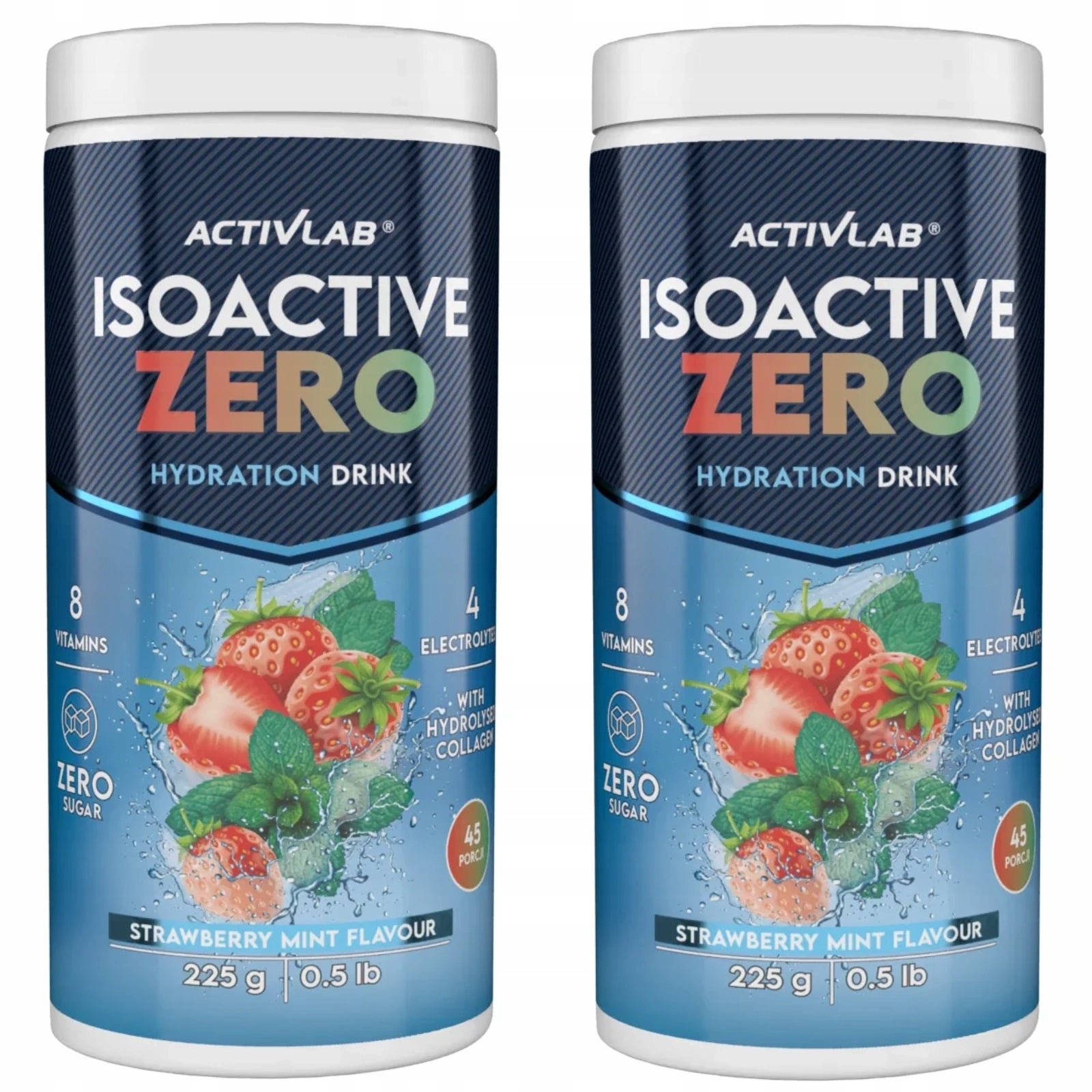 2x Activlab Isoactive ZERO Electrolytes Without Sugar Flavour Strawberry-Mint 225g