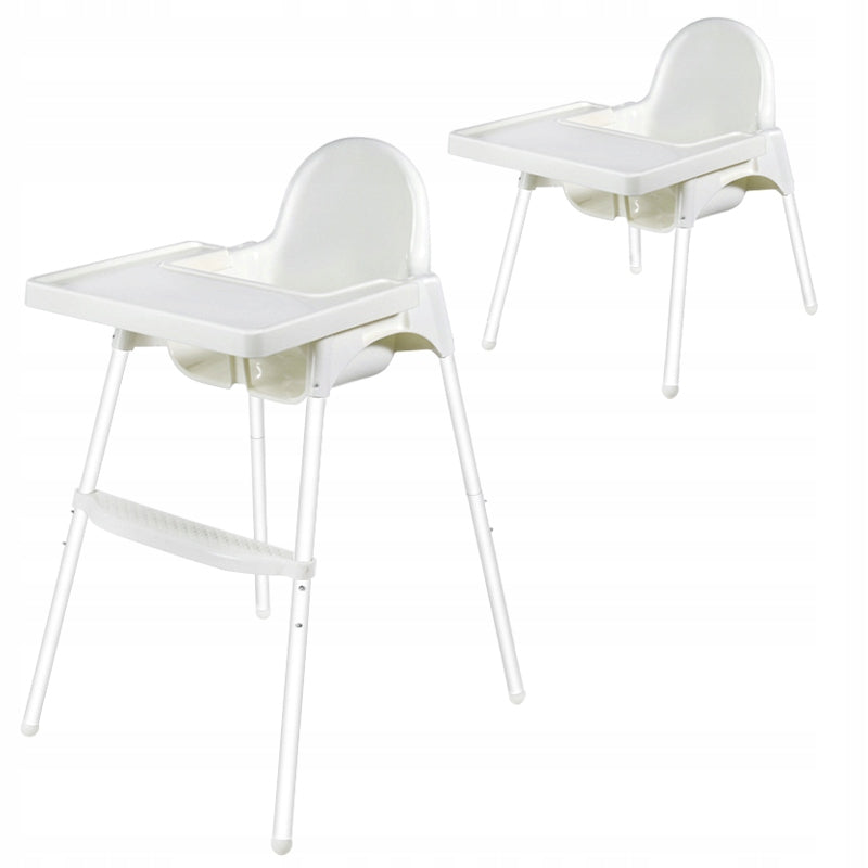 2x Adjustable Feeding Chair - White