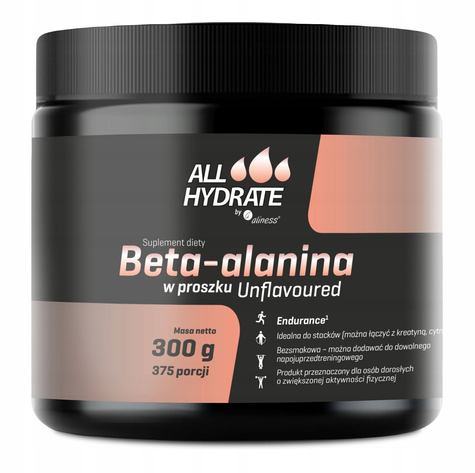 2x Aliness Allhydrate Beta-Alanine Powder 300 G Aspartame Free Natural Expiration date at least six months from the date of purchase