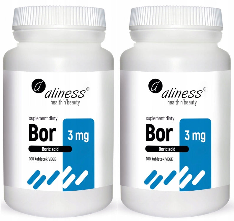 2x Aliness BOR Boric Acid 3mg NATURAL Healthy Joints Bone RA Testosterone