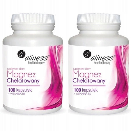 2x Aliness MAGNESIUM CHELATED Magnesium Glycate + B6 For Stress BETTER SLEEP