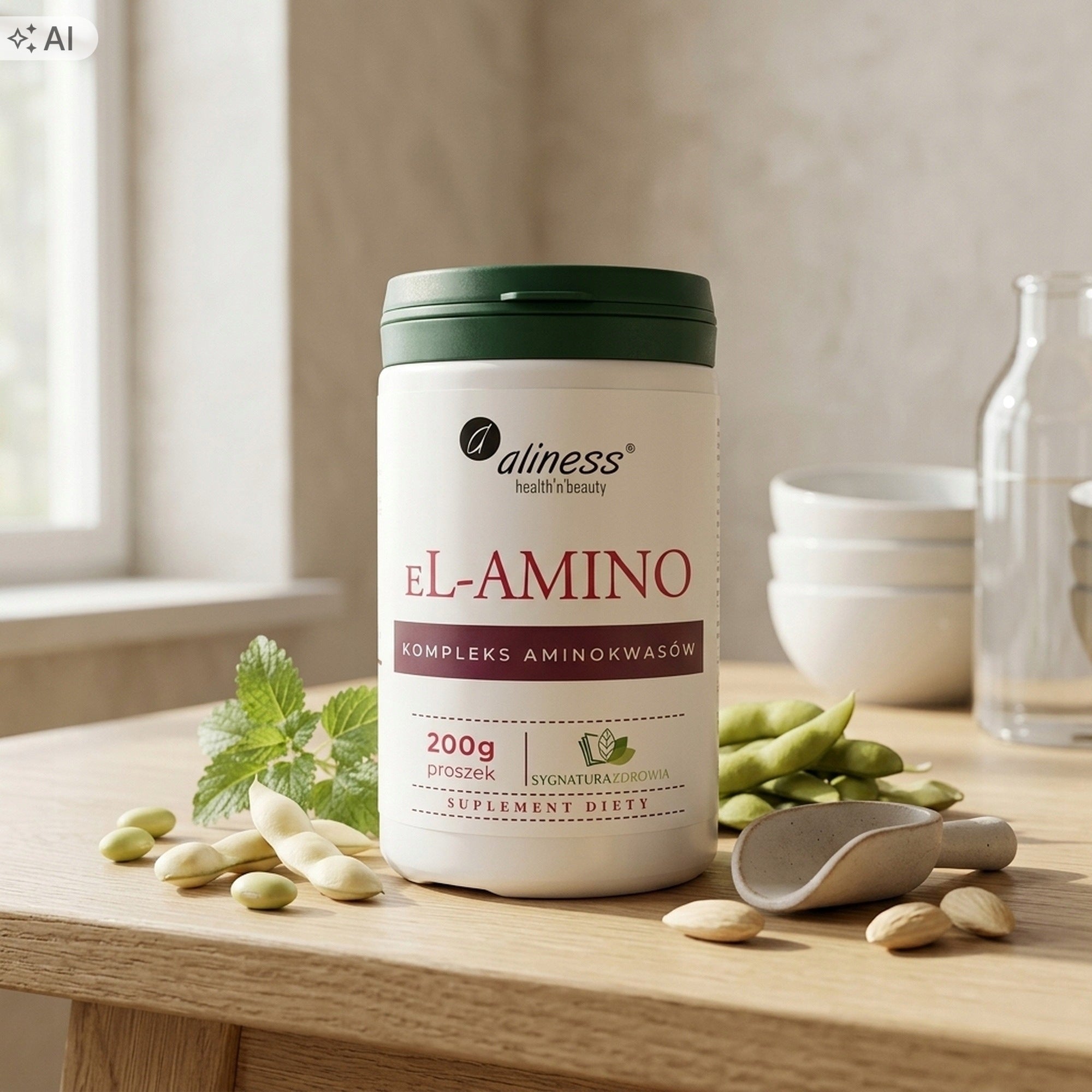 2x Aliness eL-AMINO EAA 10 vegetable amino acids pure composition powder 200g Packaging status original