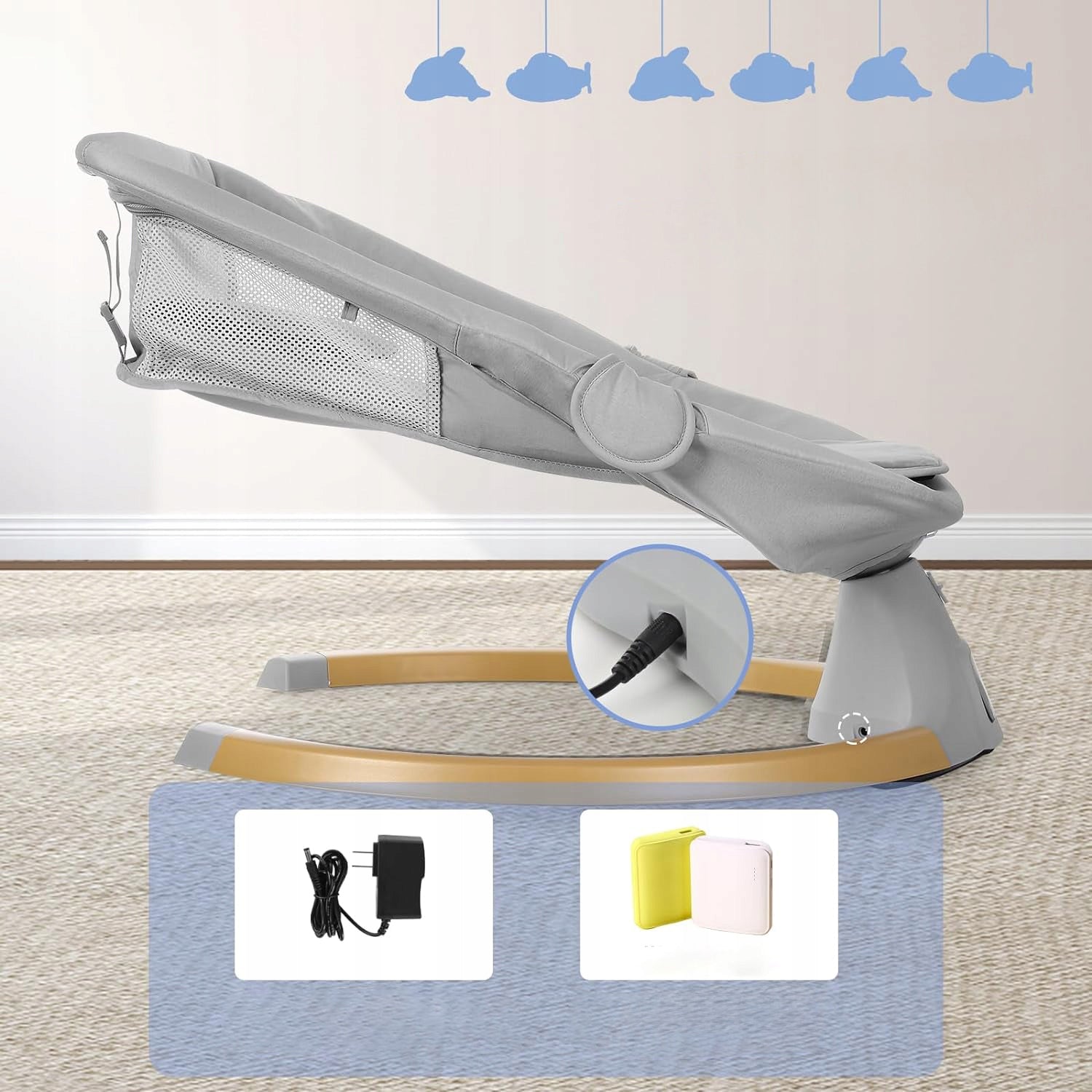 2x BABY LOUNGER ELECTRIC ROCKER NICEKIDS + BLUETOOTH REMOTE CONTROL Manufacturer code YY-001