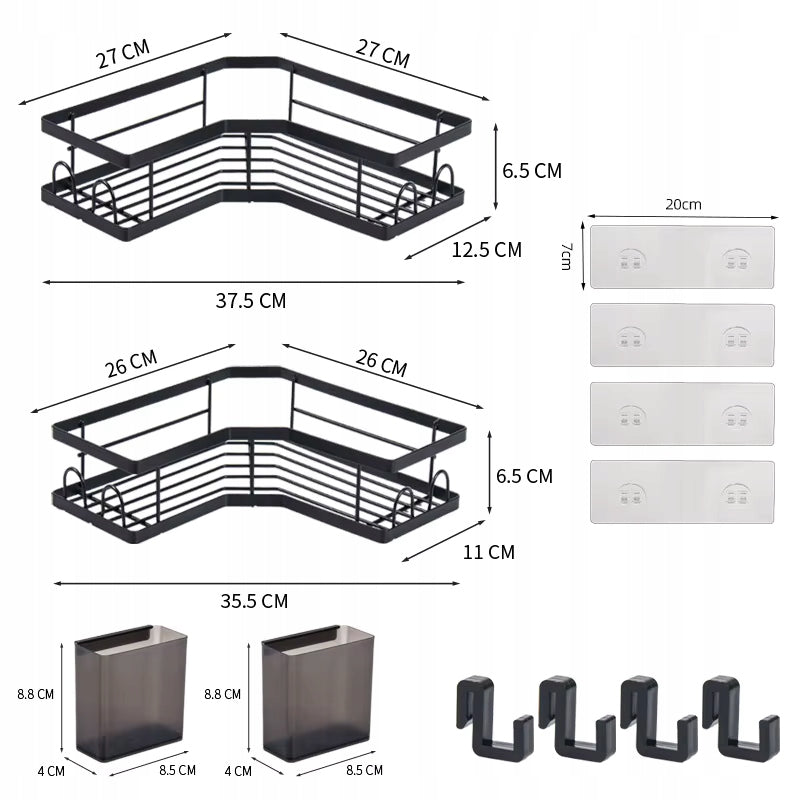 2x BATHROOM HANGING SHELF Corner Shower Shelf Set LOFT Hooks EAN (GTIN) 5907269071732