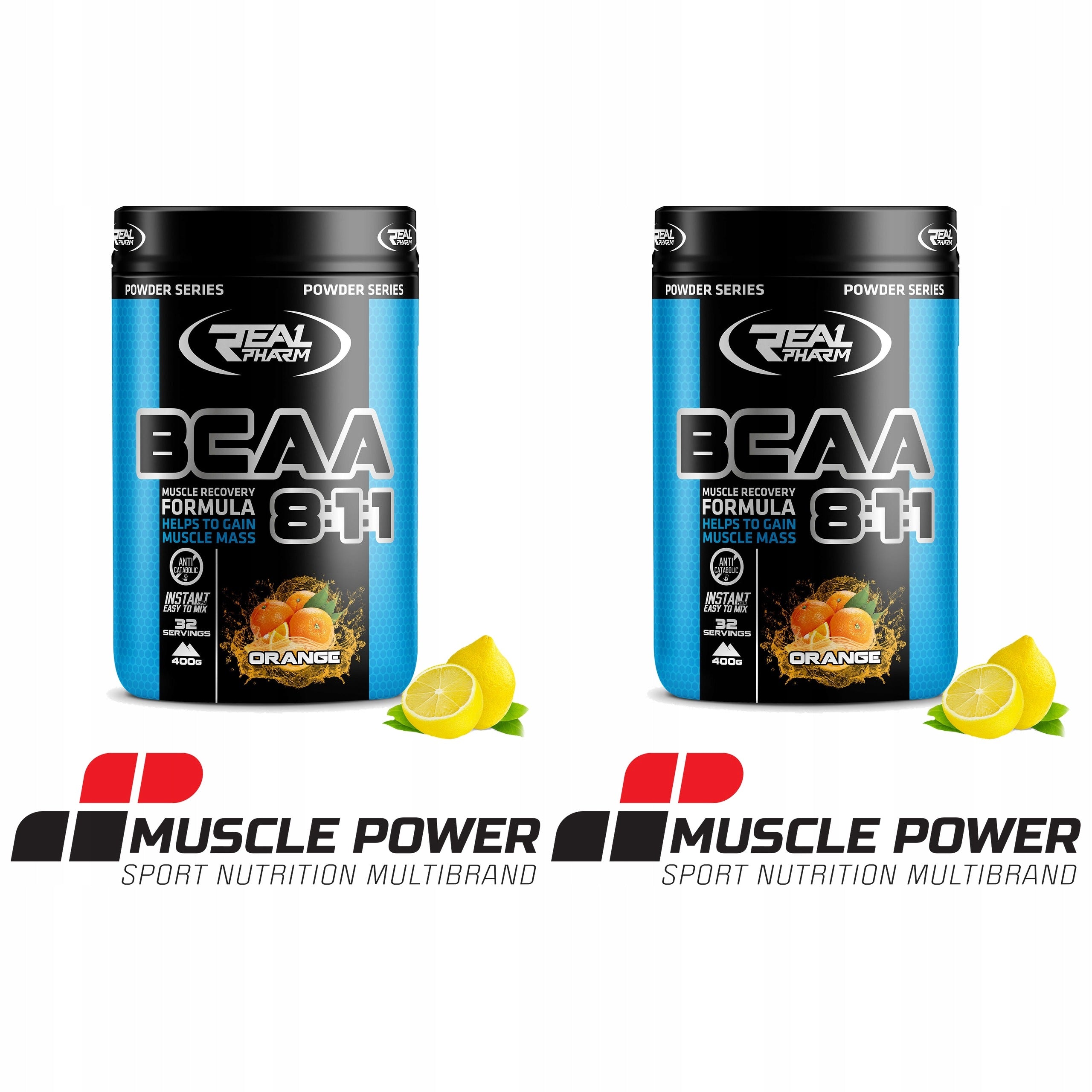 2x BCAA 8:1:1 Real Pharm 400g Branched Chain Amino Acids Leucine Isoleucine