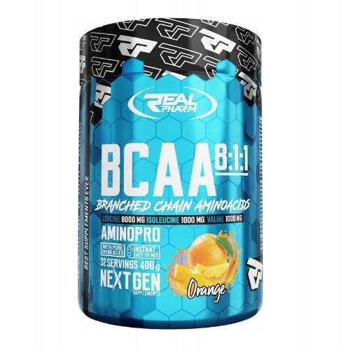 2x BCAA 8:1:1 Real Pharm 400g Branched Chain Amino Acids Leucine Mass Construction Brand Real Pharm