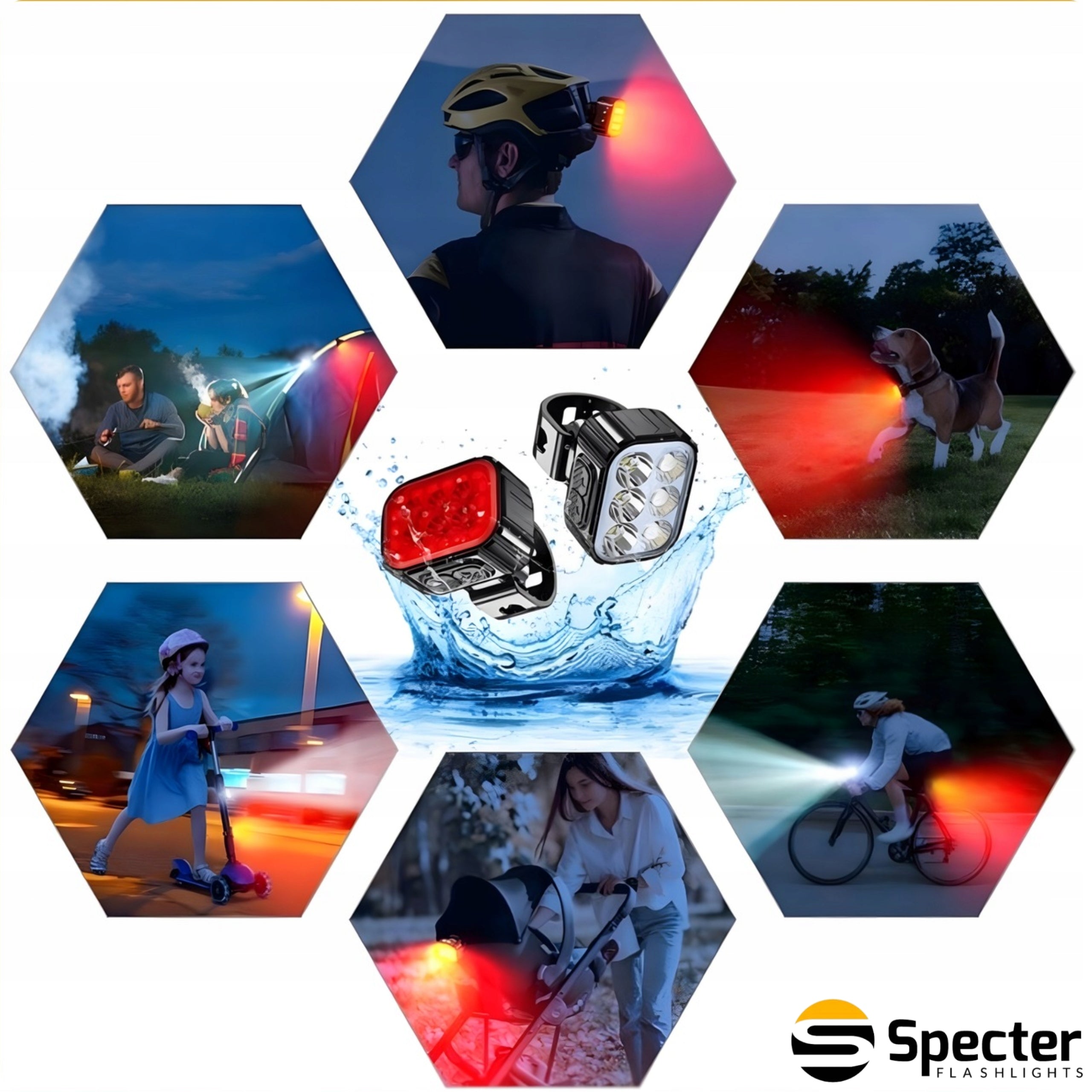 2x BICYCLE LIGHT FRONT REAR SPECTER IGO 500lm SET LIGHTING LIGHT Light source LED