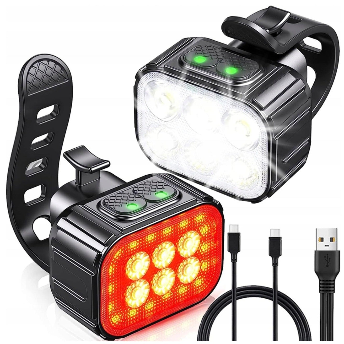 2x BICYCLE LIGHT FRONT REAR SPECTER IGO 500lm SET LIGHTING LIGHT