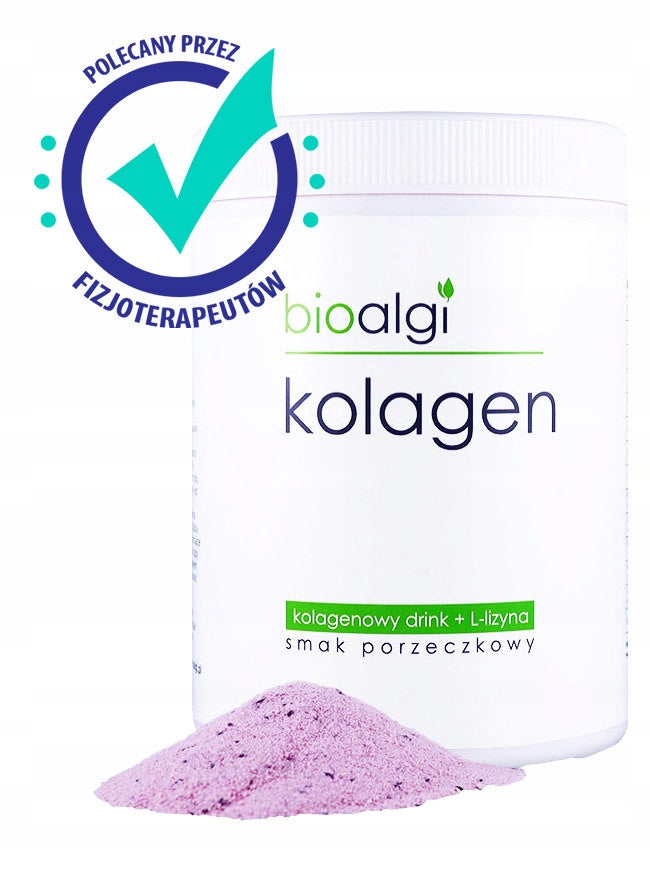 2x BIOALGI Collagen for drinking currant flavor 400g Additional features alcohol-free sugar-free gluten-free iodine-free casein-free lactose-free protect from light pure (without additives)