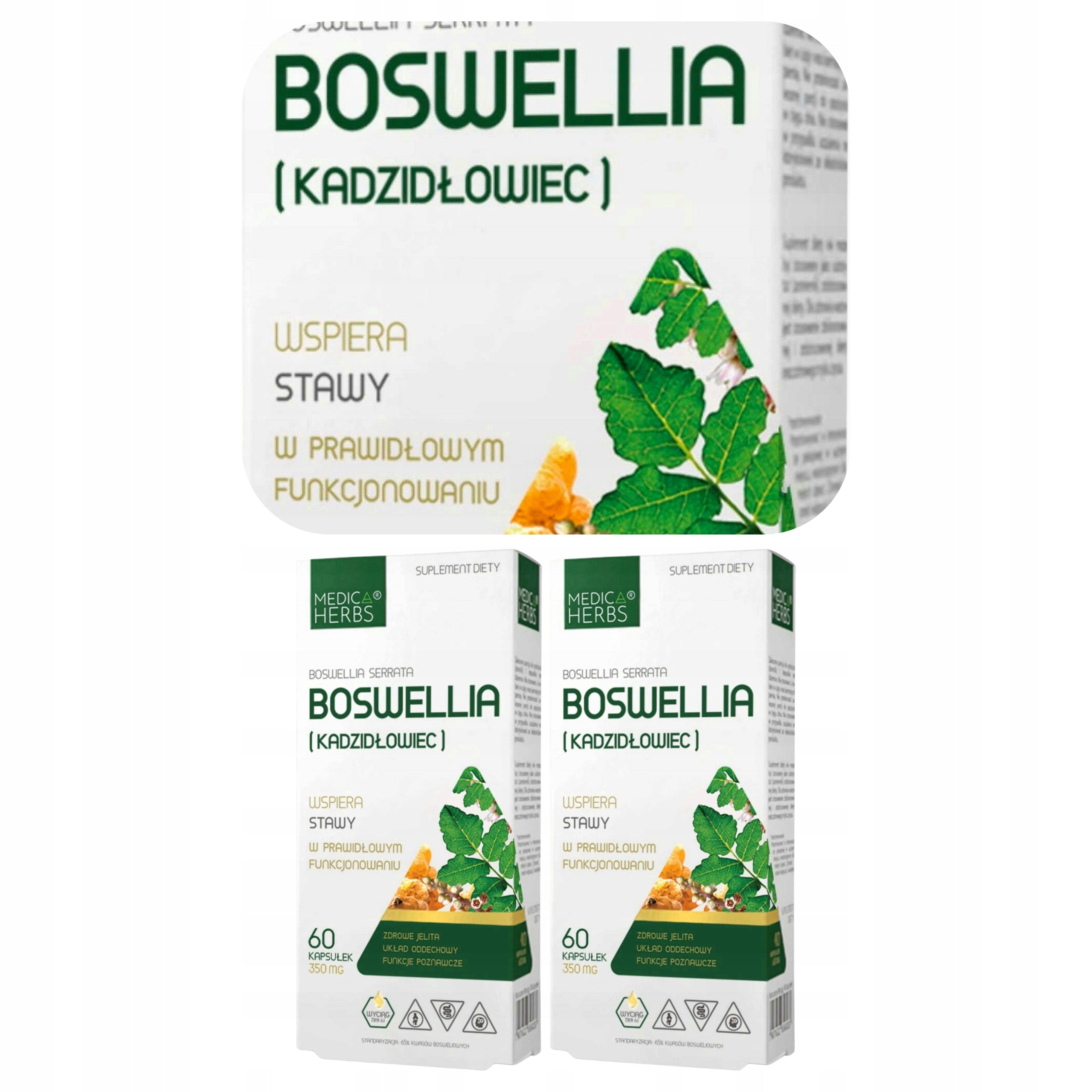 2x BOSWELLIA RESIN MEDICA HERBS Boswellia Acids 65% Extract 60 kaps.