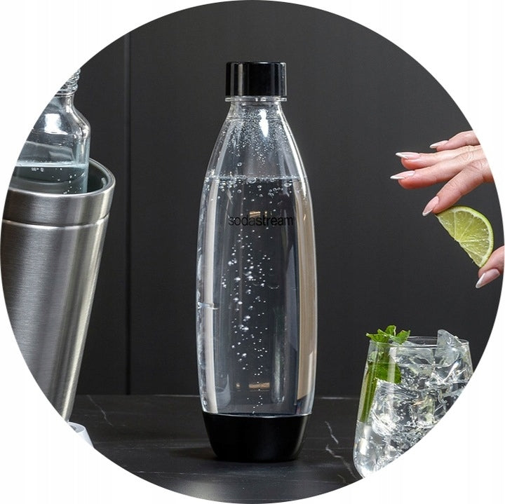 2x BOTTLES FOR SATURATOR SodaStream Fuse 1L TWO-PACK | FOR DISHWASHER Dominant color black