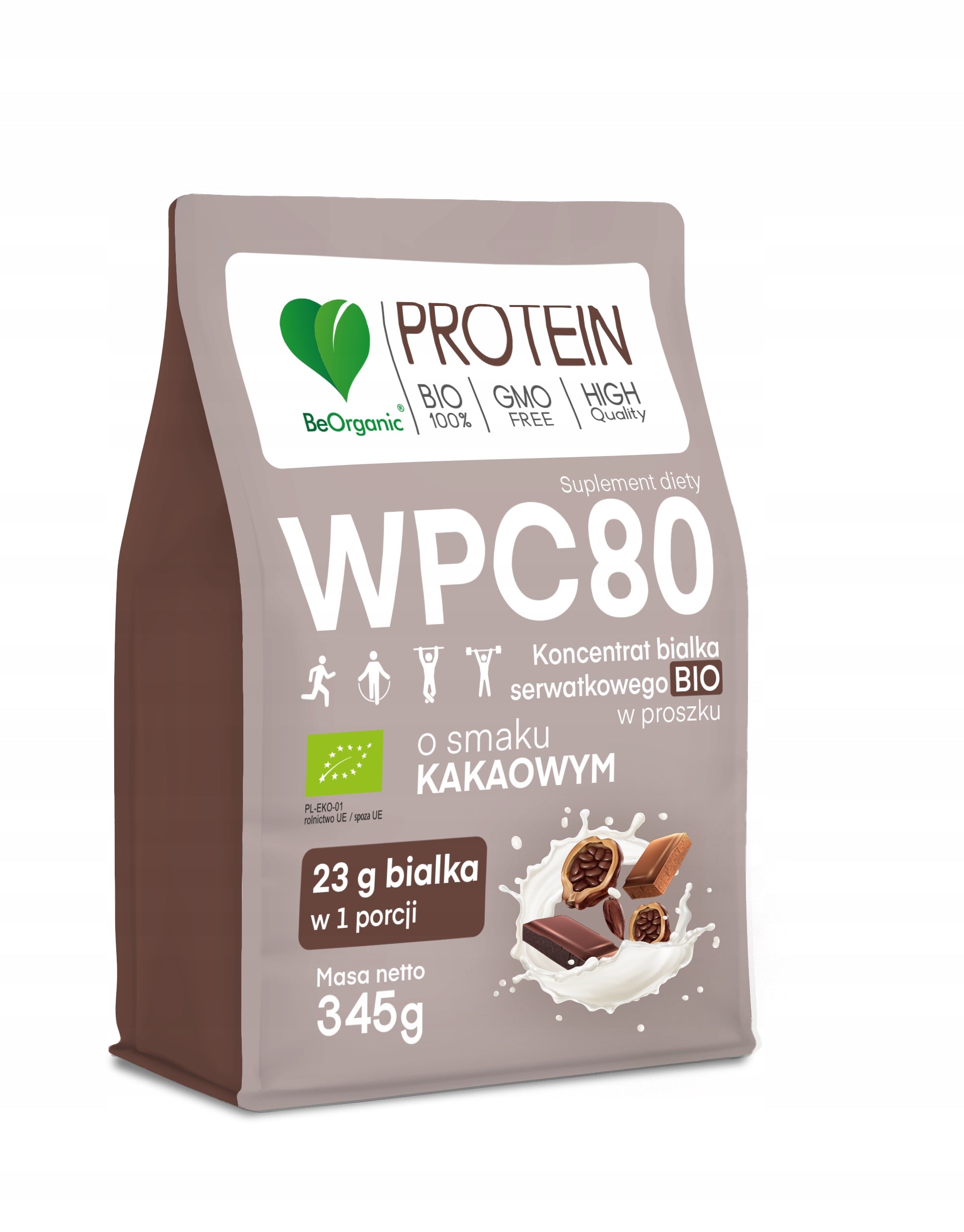 2x BeOrganic WPC 80 Protein BIO Powder Cocoa Training Sport Bones BCAA Expiration date not specified