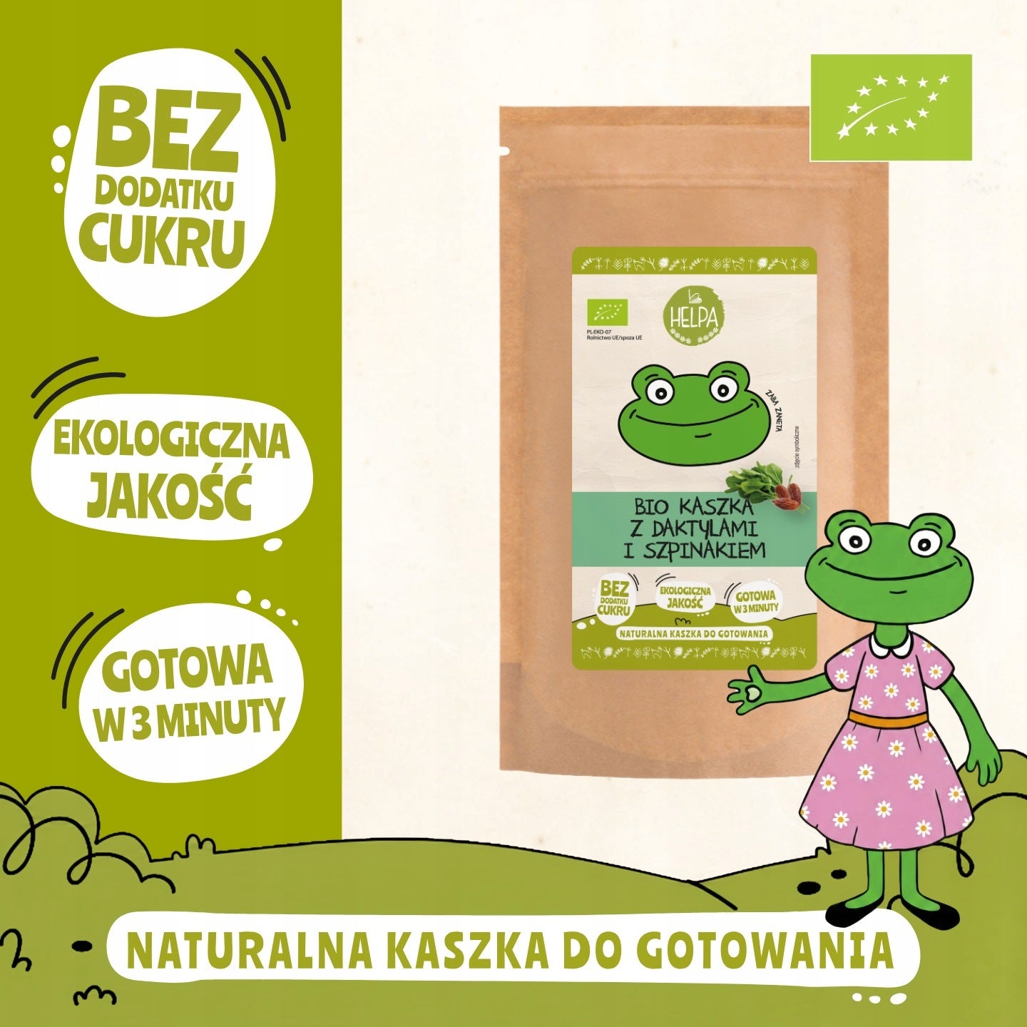 2x Bio Porridge with Dates and Spinach 200 g HELPA eco without added sugar Brand HELPA