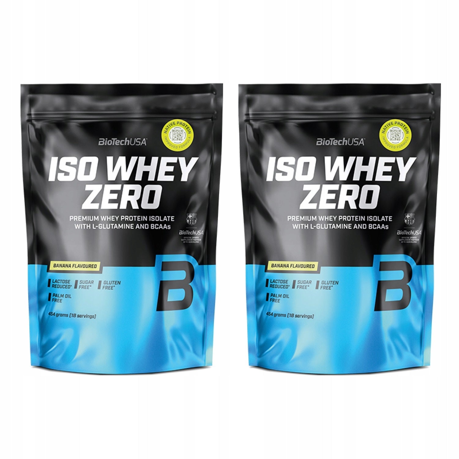 2x BioTech USA Iso Whey 454 g lactose reduced banana flavoured