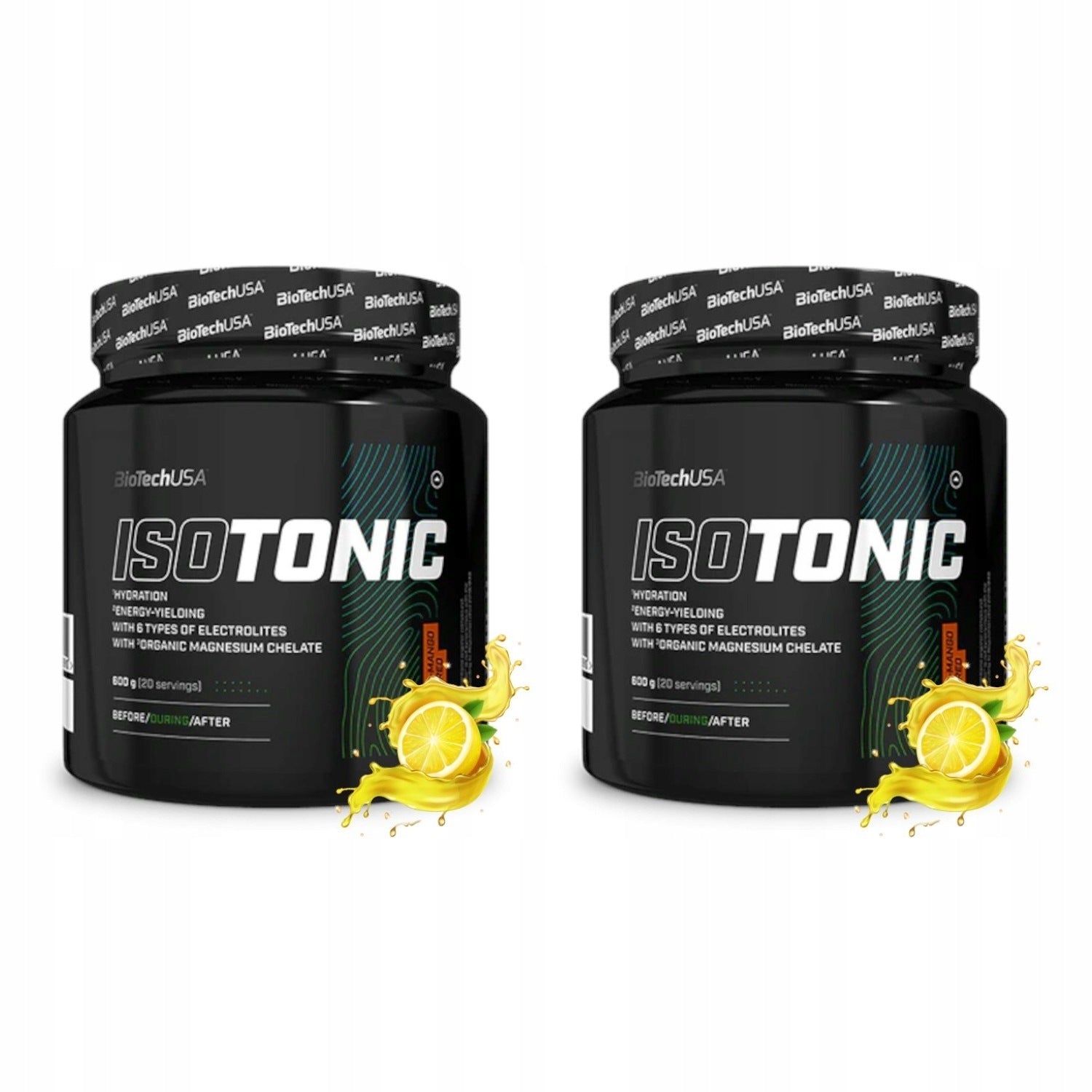 2x BioTech USA IsoTonic 600 g lemon ice tea flavour