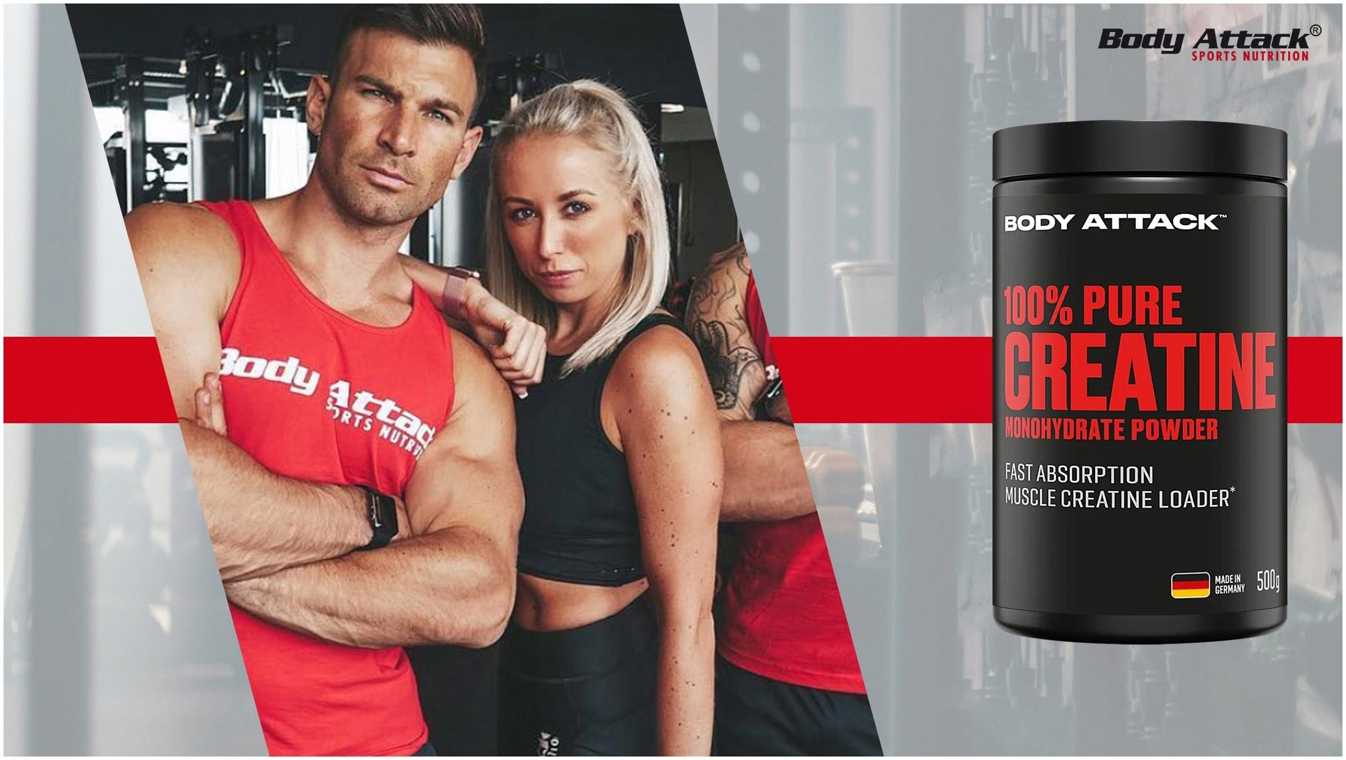 2x Body Attack 100% Pure Creatine 500g MONOHYDRATE Brand Body Attack
