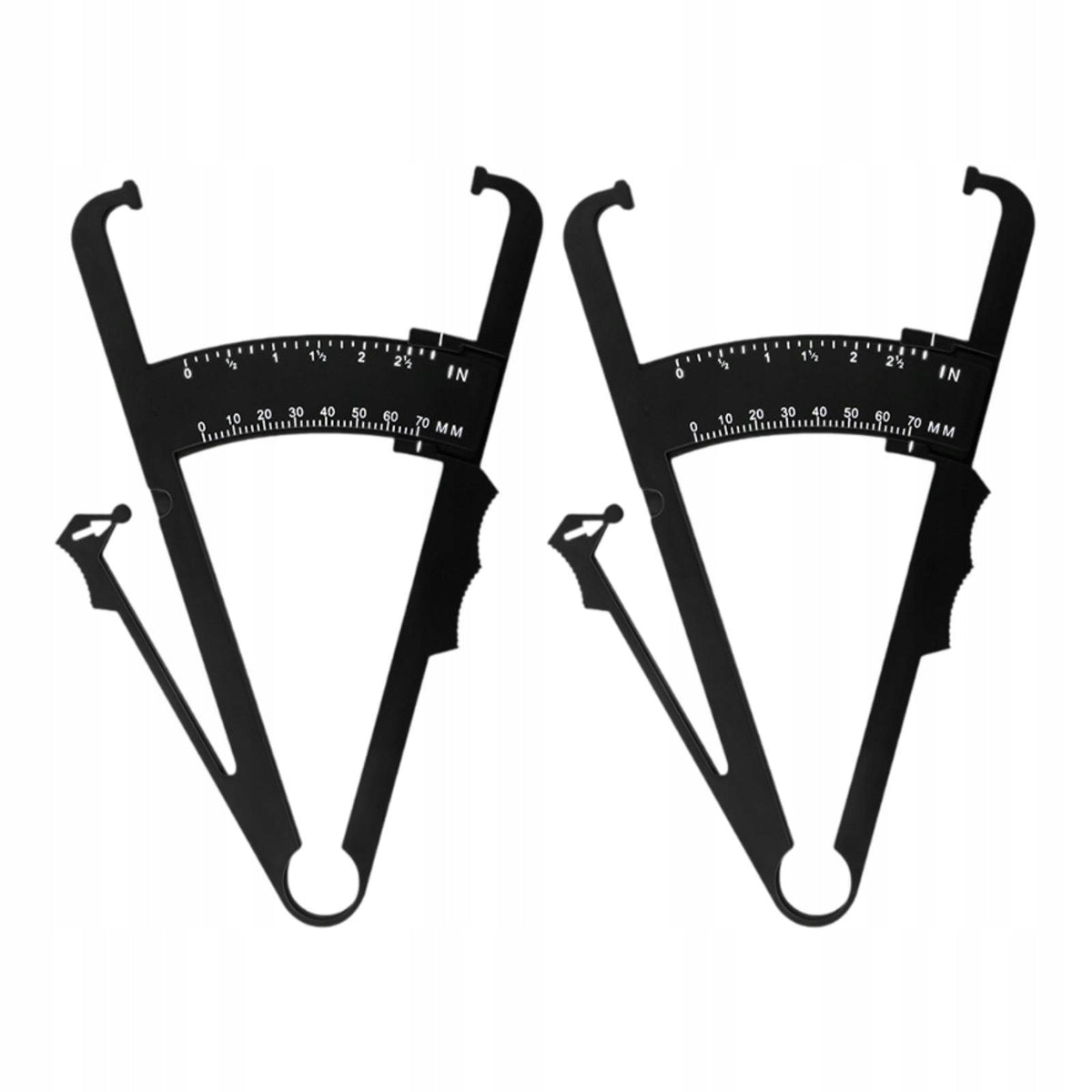 2x Body Thickness Caliper Professional Reliable Tool Y Black Double Scale Packaging status original