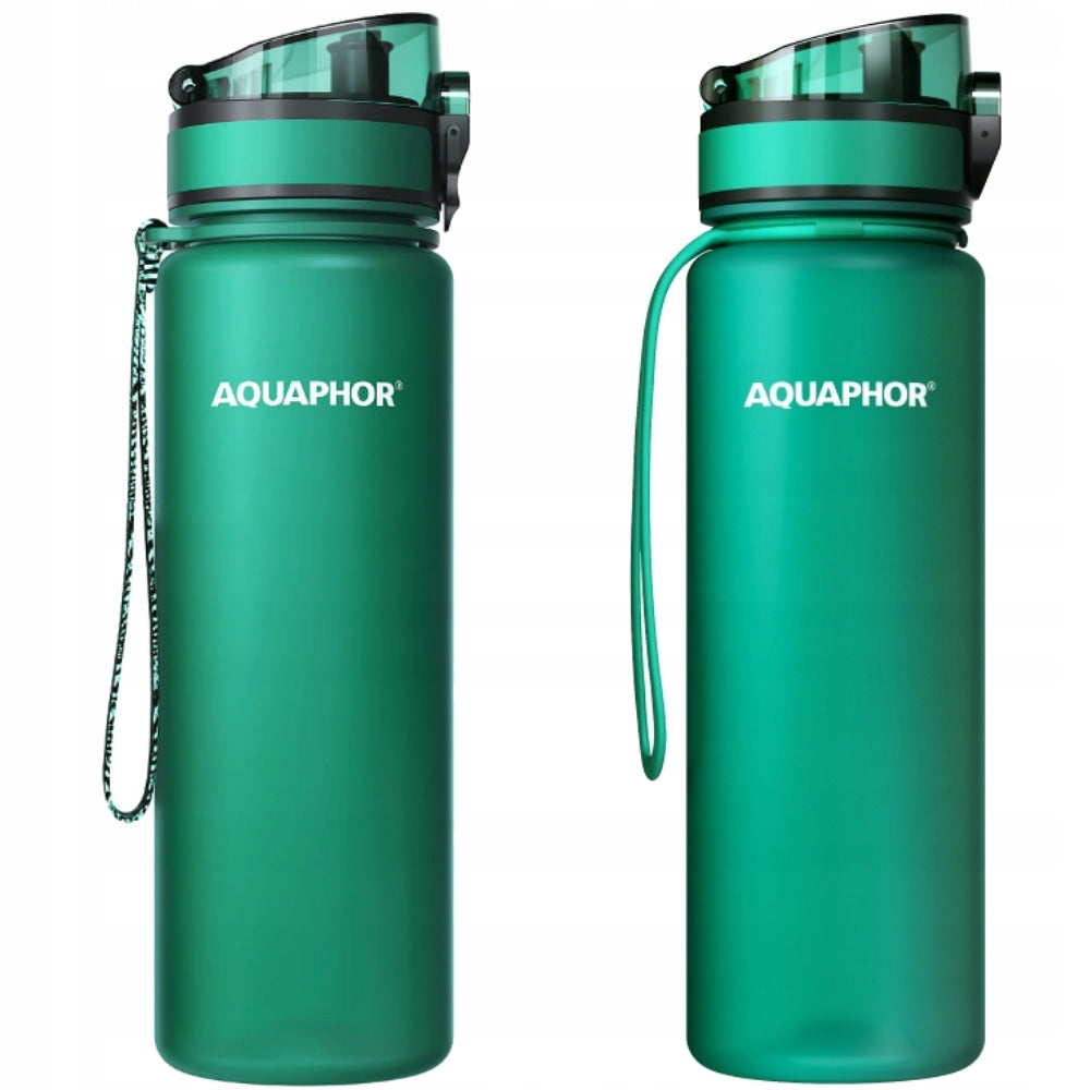 2x Bottle Aquaphor City 0,5l bottle green + water filter Brand Aquaphor