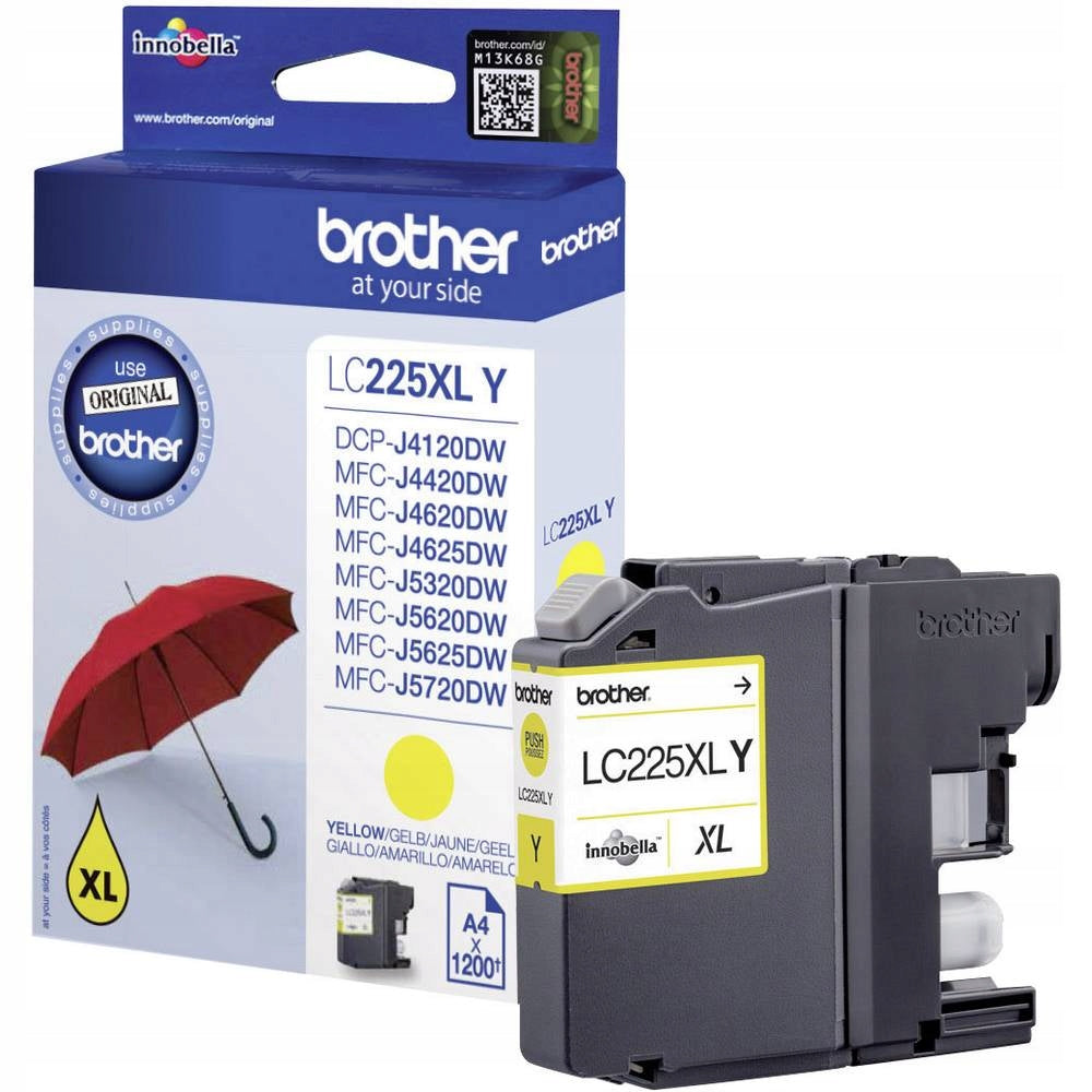 2x Brother | 225XLY | Yellow | Ink Cartridge | 1200 pages