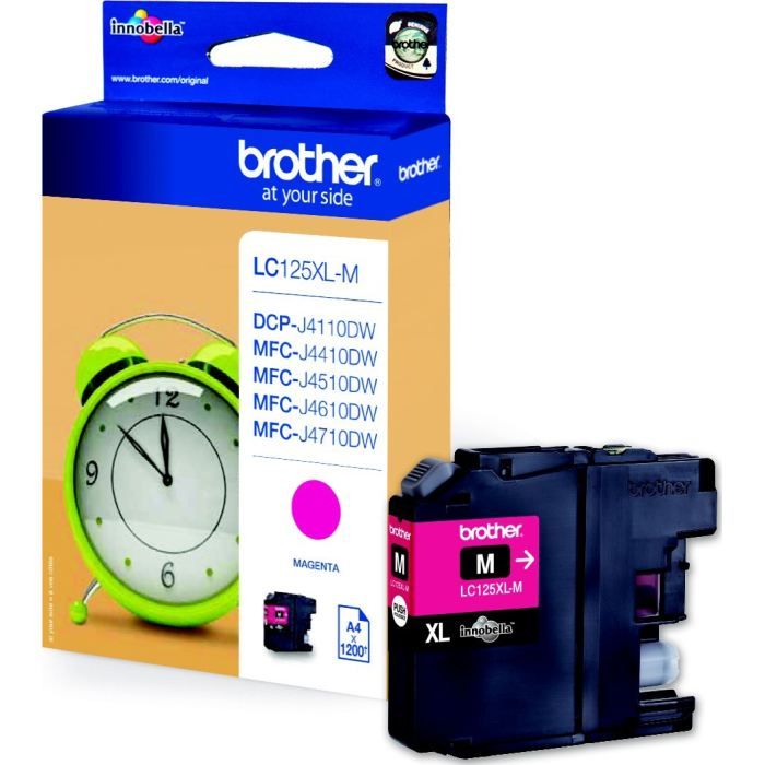 2x Brother LC125XLM Ink Cartridge, Magenta