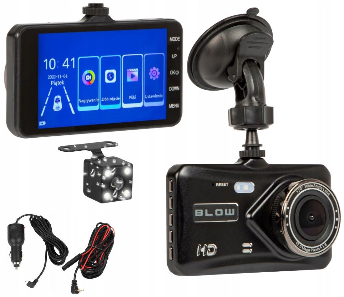 2x CAMERA FRONT REAR VIDEO RECORDER PARKING SET FULL HD MICROPHONE