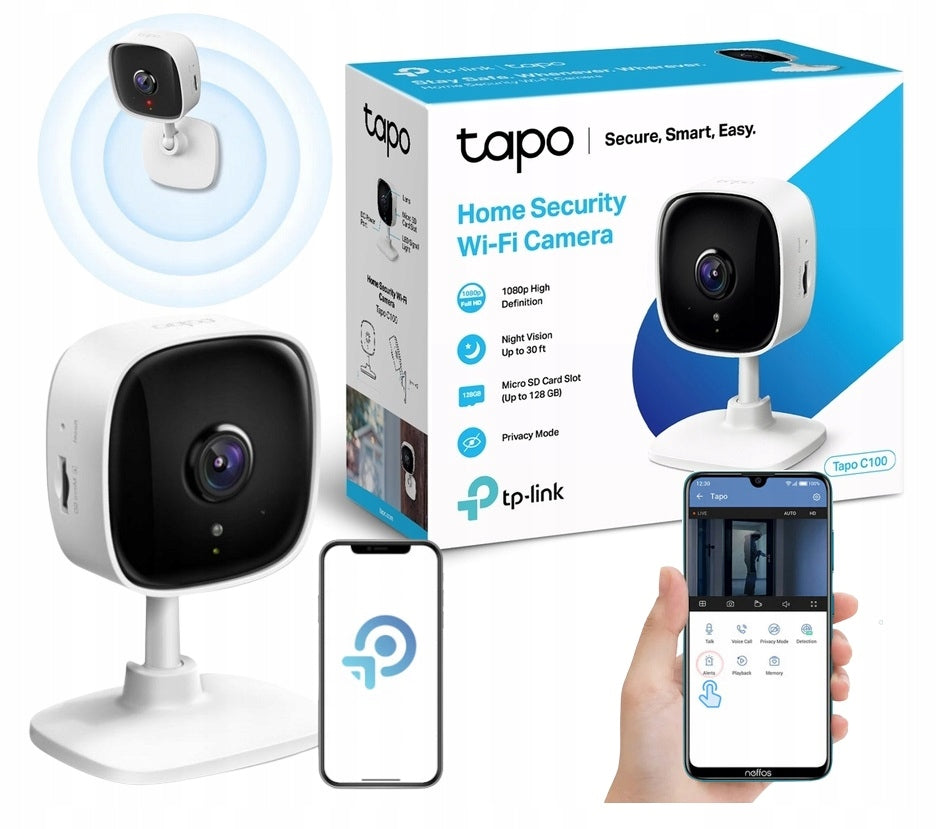 2x CAMERA INDOOR CAMERA FOR HOME OFFICE MONITORING Tp-Link Tapo C100 Manufacturer code IPKTPL0005