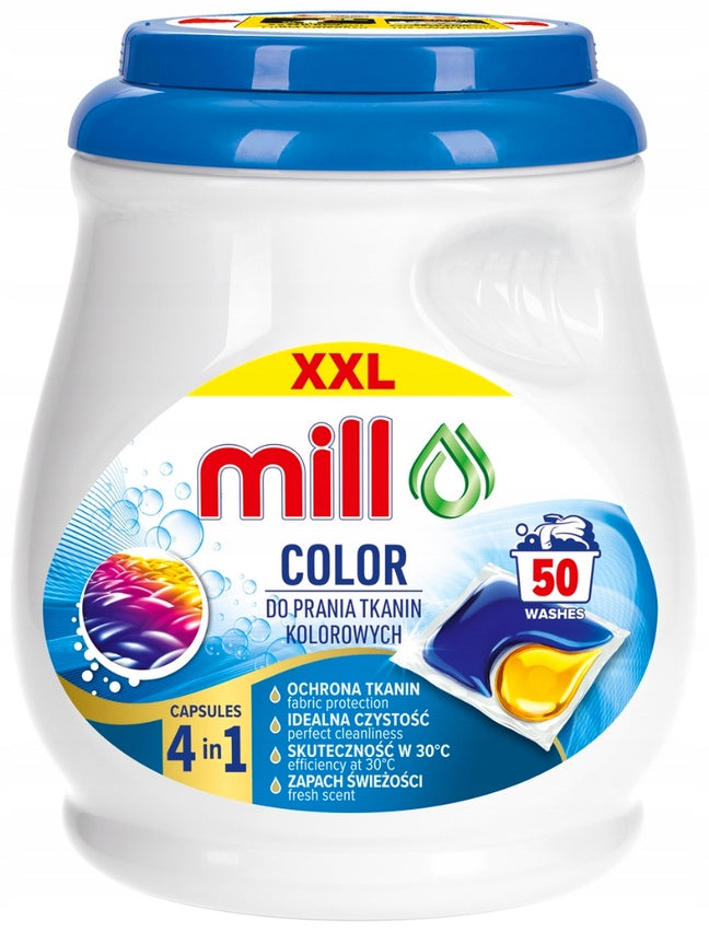 2x CAPSULES FOR WASHING COLORED CLOTHES COLOR PROTECTION MILL COLOR 50pcs Brand Mill