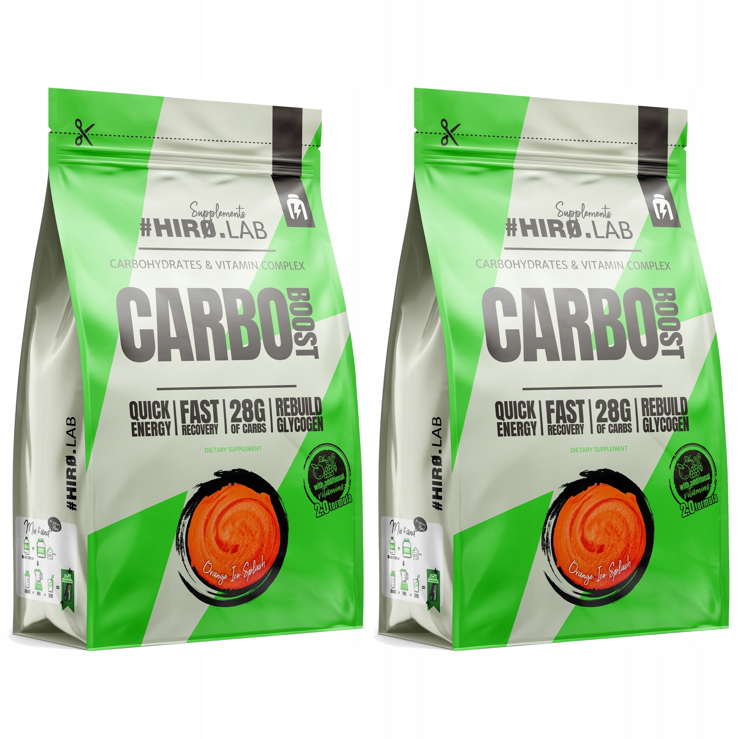2x CARBO CARBOHYDRATES ENERGY 1000g energy power Orange hiro