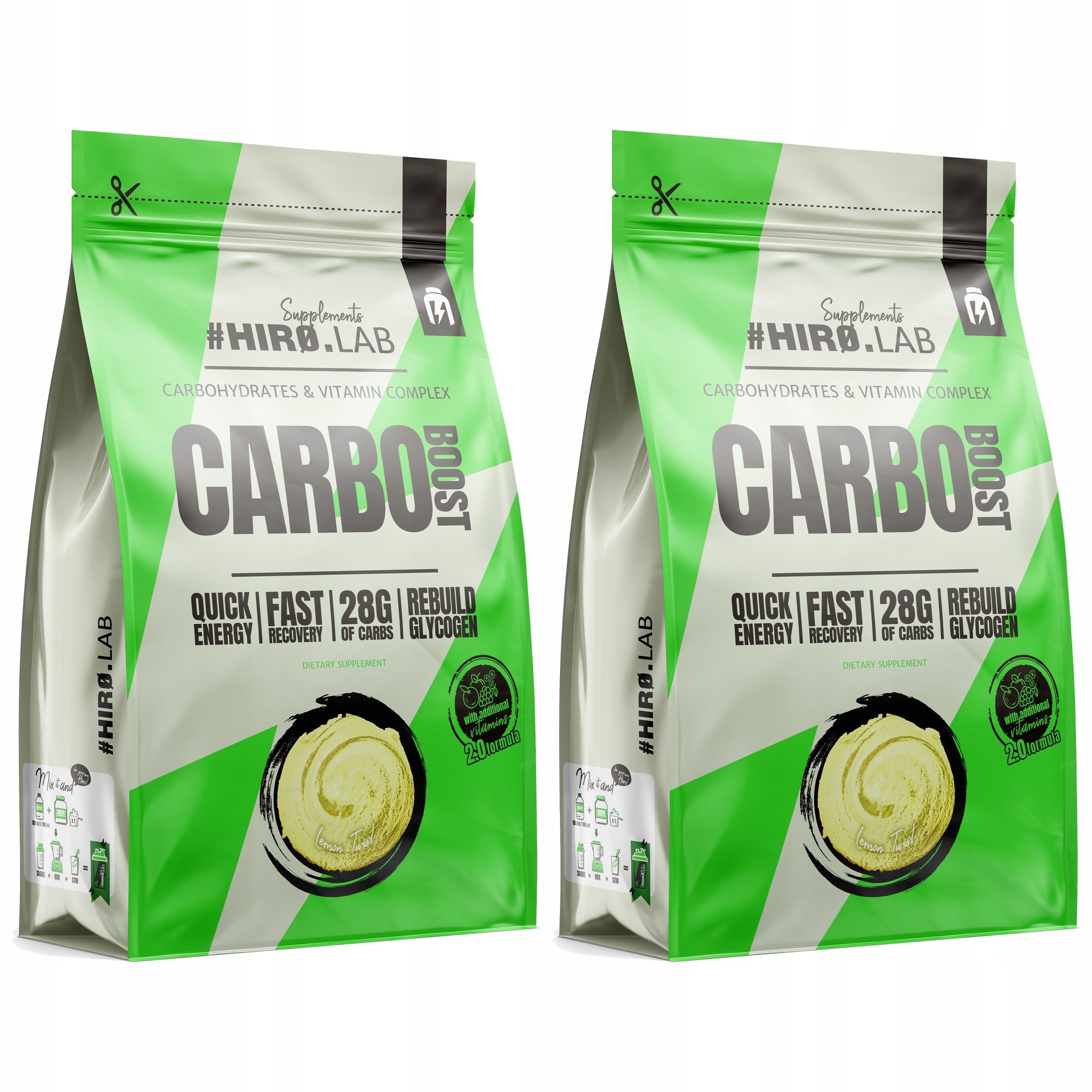 2x CARBO CARBOHYDRATES ENERGY 1000g energy power strength lemon H