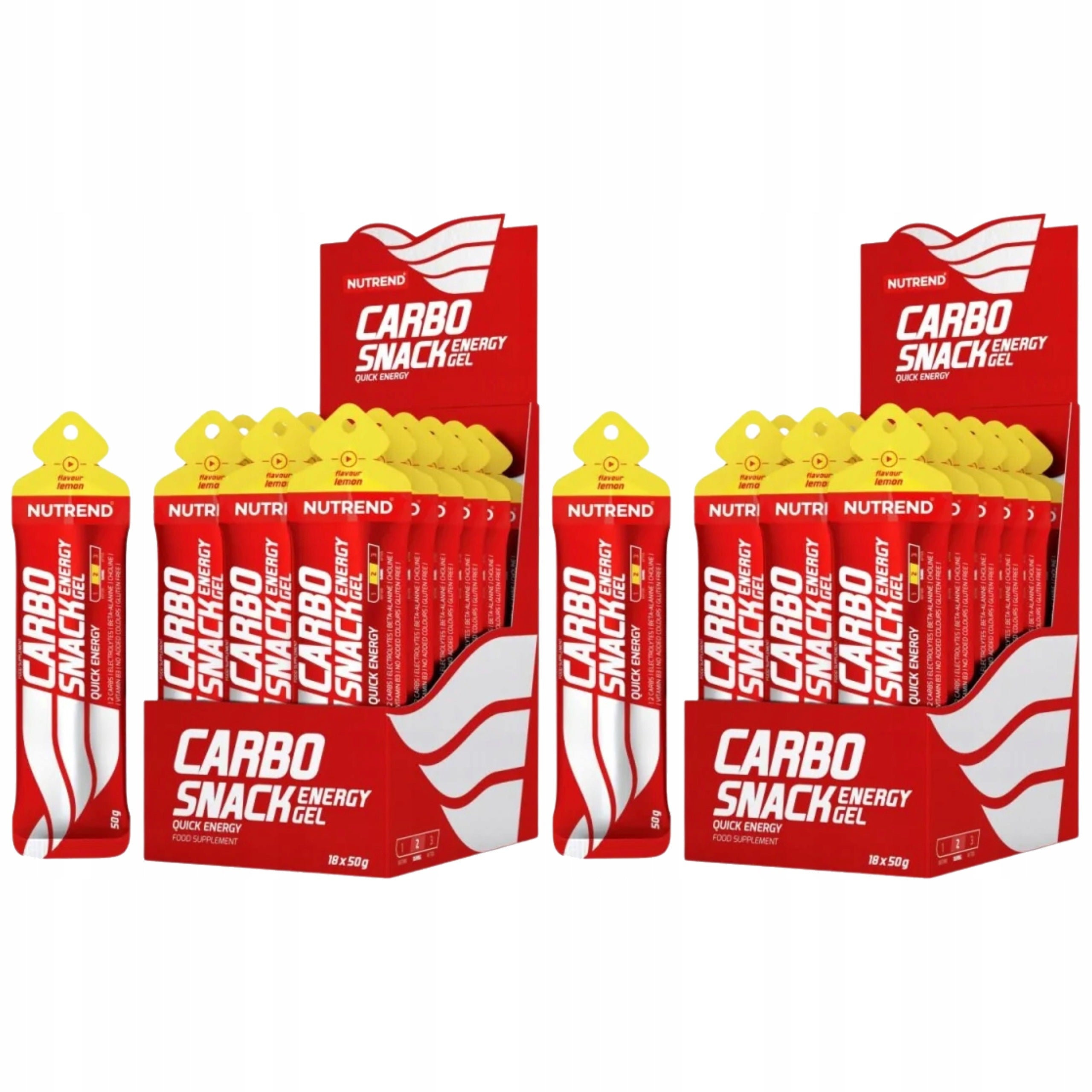 2x CARBOSNACK ENERGY GEL CARBOHYDRATES BETA-ALANINE 18x50g NUTREND
