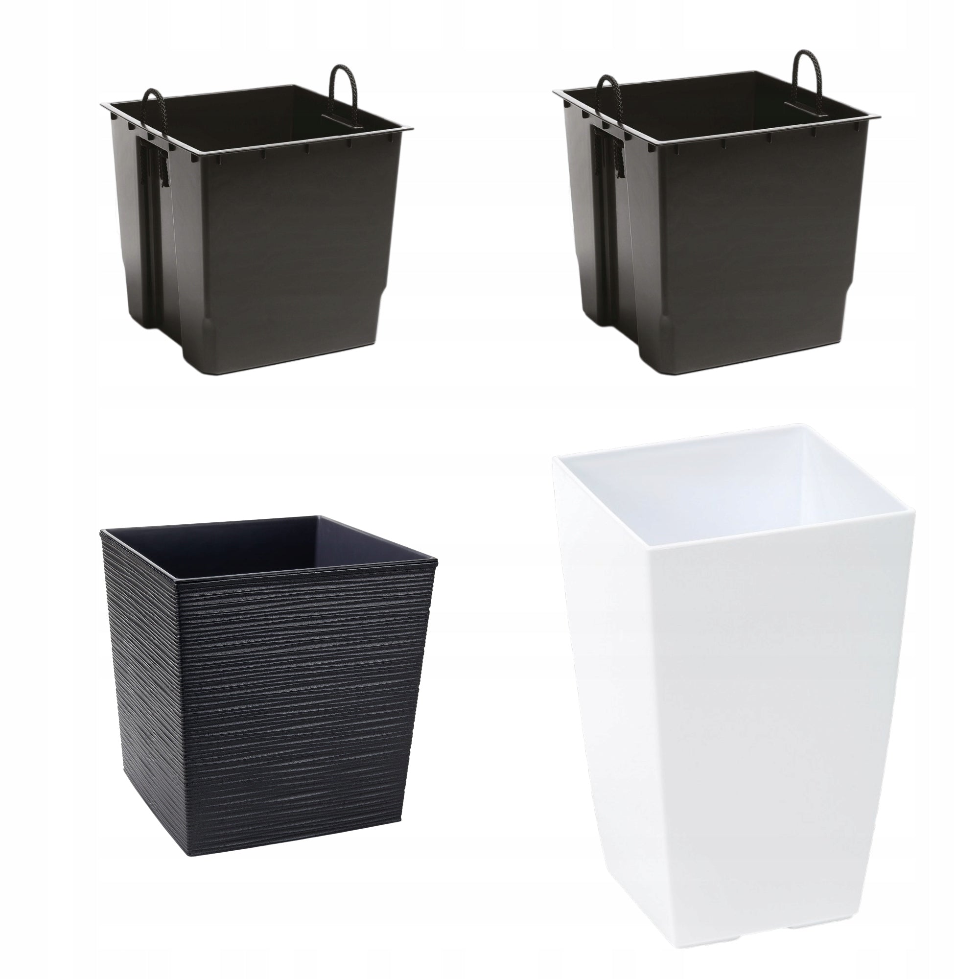 2x CARTRIDGE 30x30 CM PLANTER REFILLS SQUARE FLOWER POT UNIVERSAL Material synthetic material