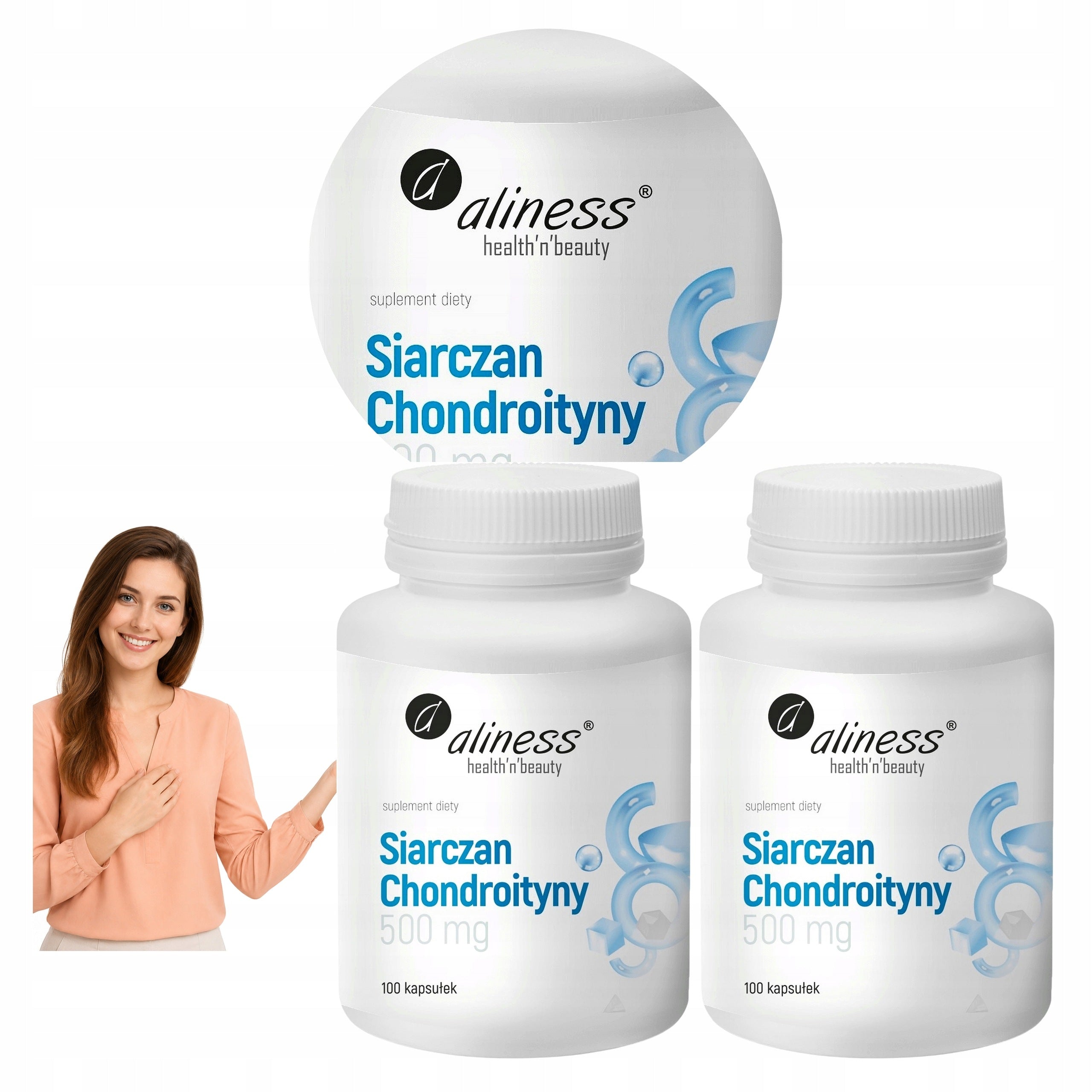 2x CHONDROITIN SULFATE ALINESS 500mg CHONDROITIN SULFATE JOINTS 100 kaps.