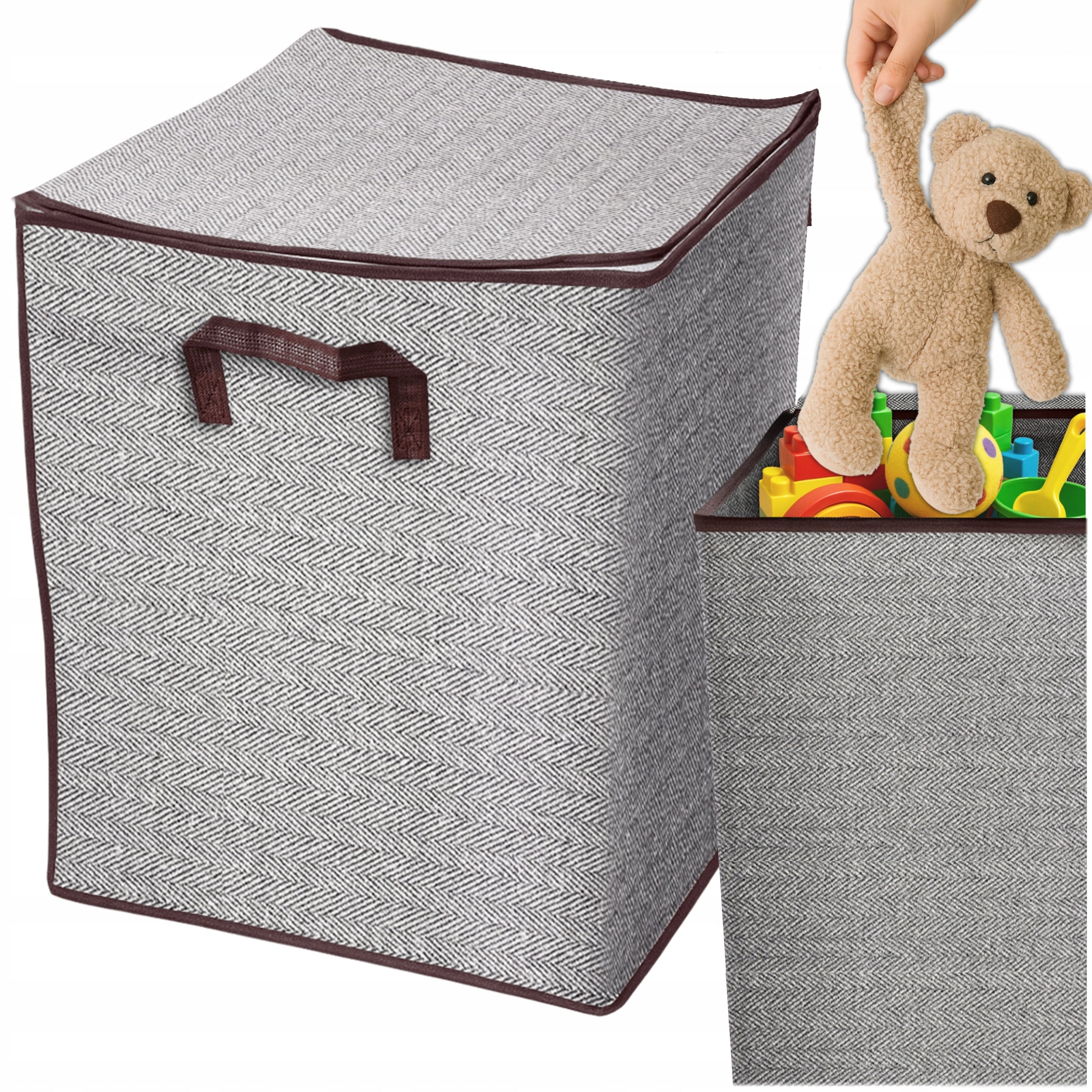 2x CLOTHES ORGANIZER FOLDING CONTAINER FOR WARDROBE CLOSED 39x39x44cm 80L
