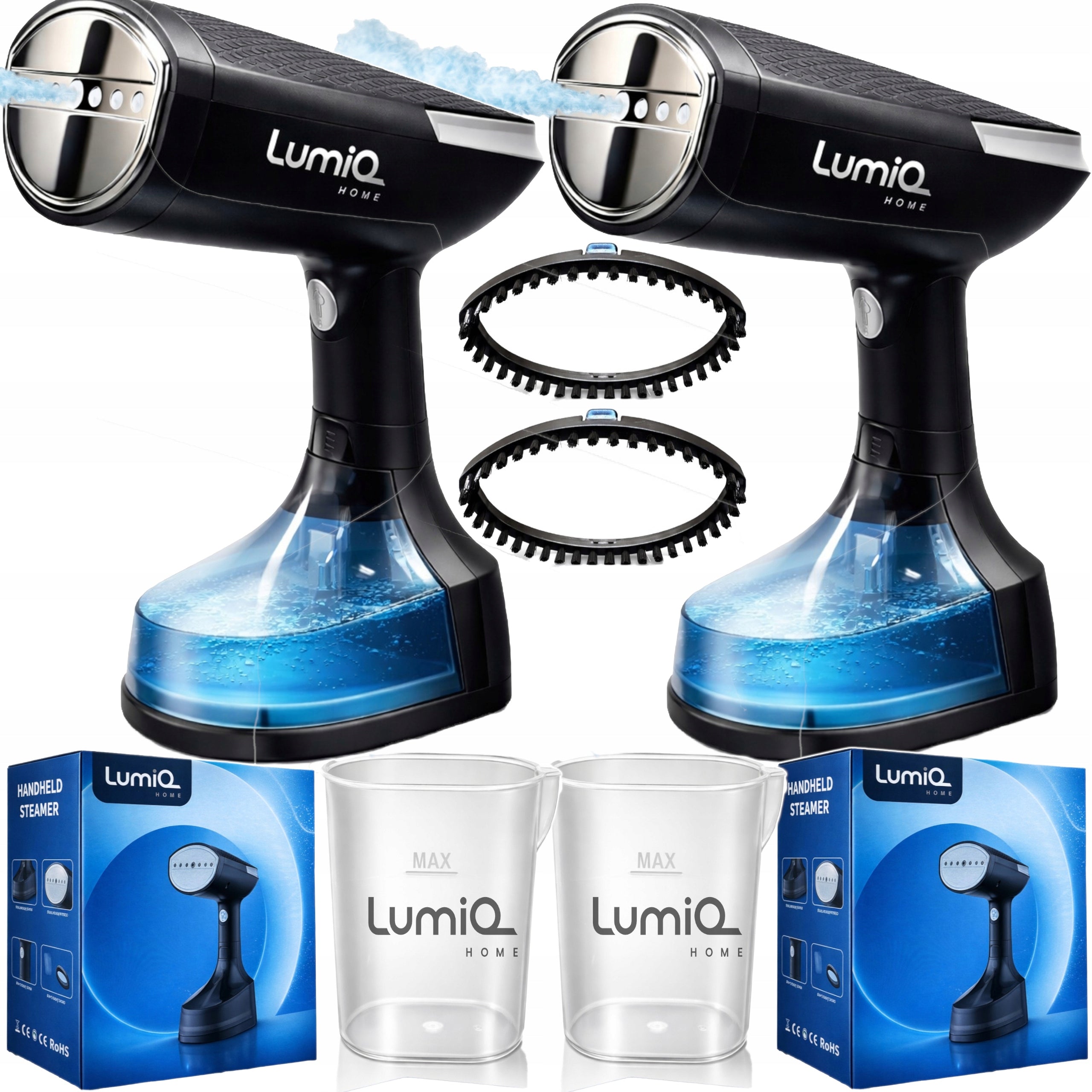 2x CLOTHES STEAMER STEAM IRON HANDHELD STEAMER STEAM ADJUSTMENT 45g/min