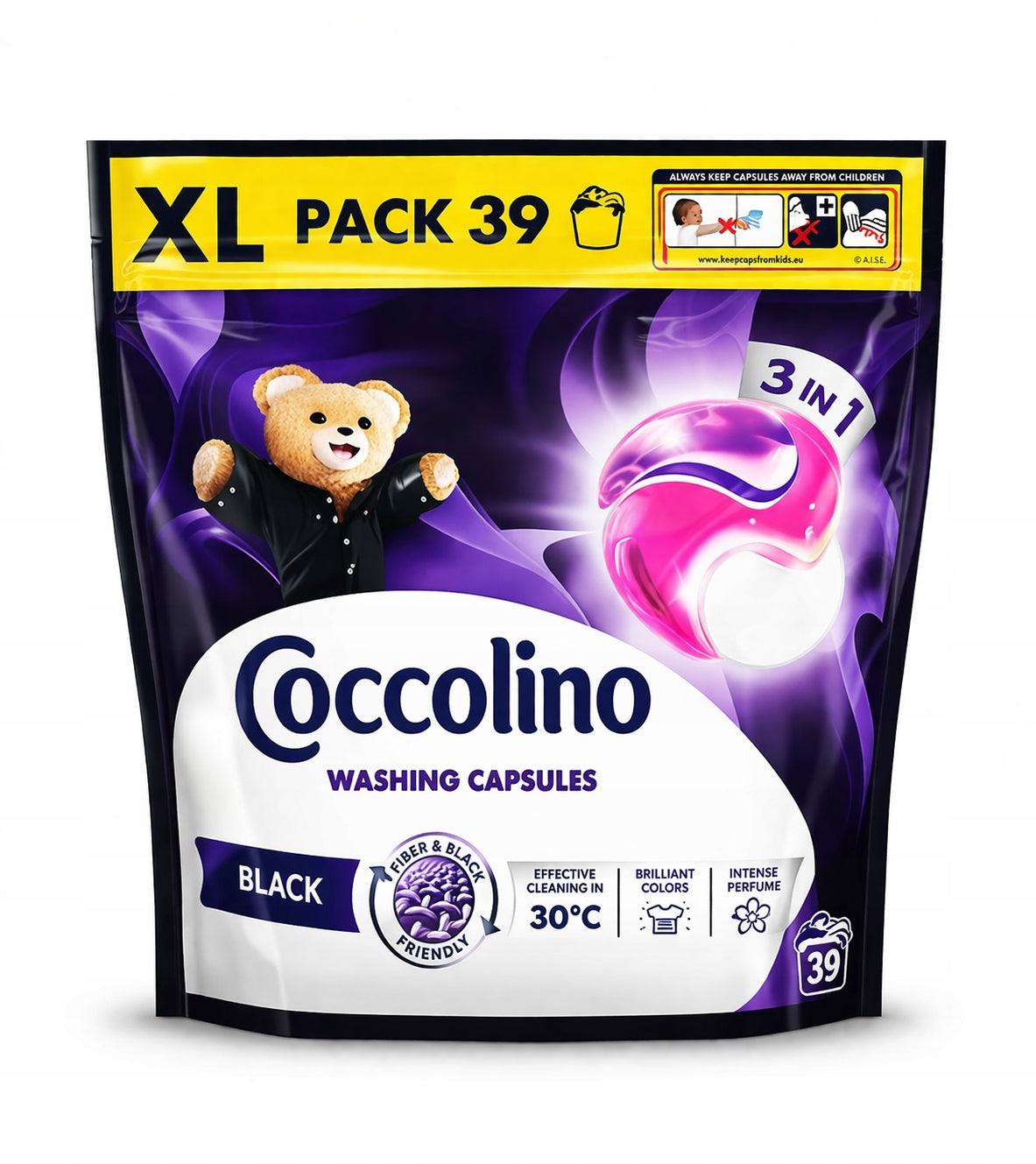 2x COCCOLINO CAPSULES BLACK XXL 3in1 FOR WASHING BLACK DARK CLOTHES 39pcs