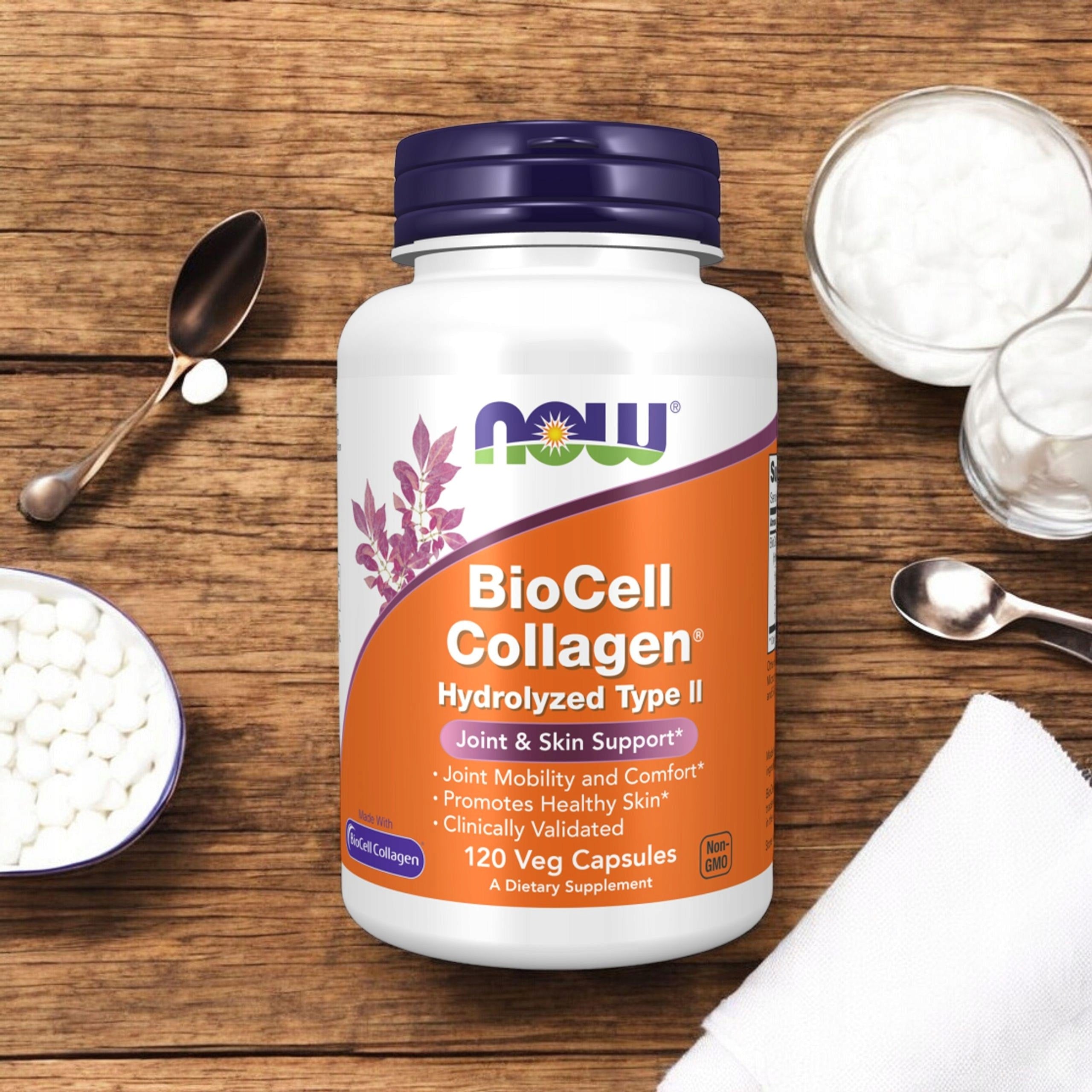 2x COLLAGEN JOINTS SKIN BioCell Collagen Hyaluronic Acid 120 kaps NOW Brand Now foods